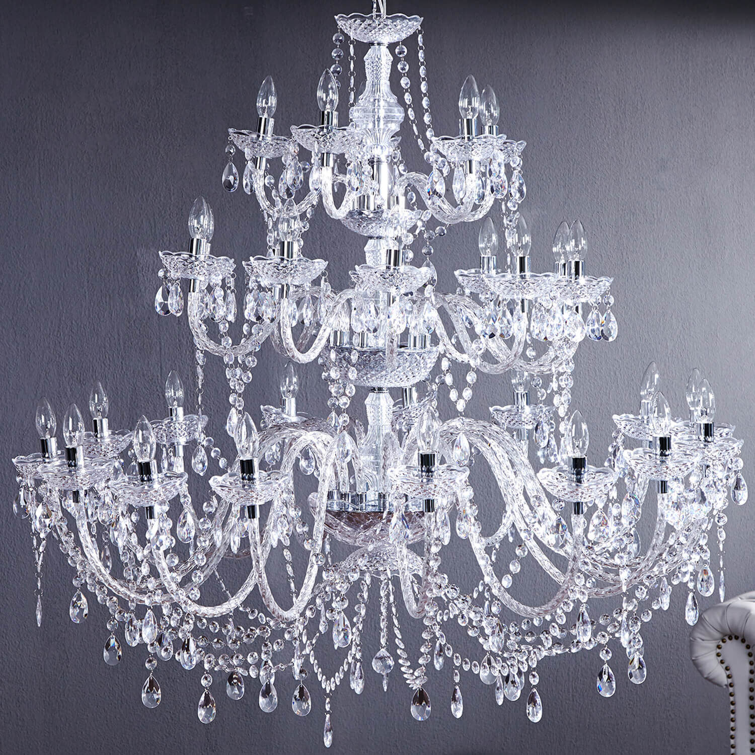 Lampe en cristal Lampe de designer Classique E14 Acrylique Leuchter, Lampe