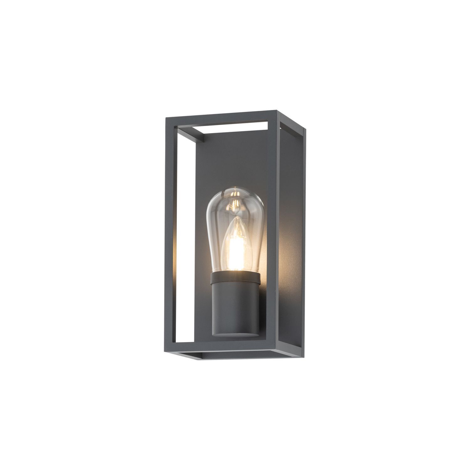 Außenwandleuchte Grau IP54 E14 Glas Aluminium Modern