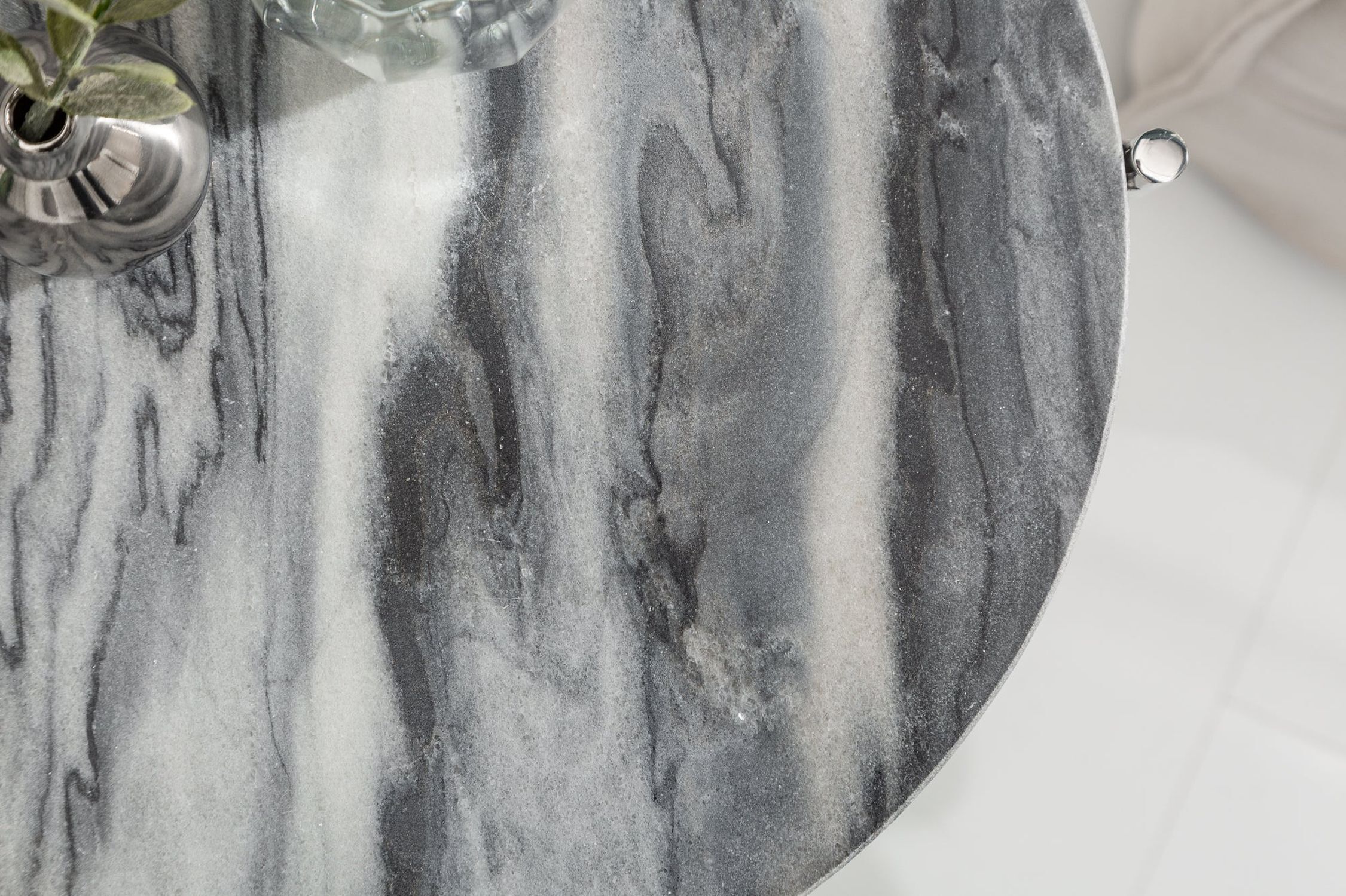 Table d'appoint marbre métal gris argent 38x38 cm Moebel, Tabelle, Tischplatte, Drinnen, Innenarchitektur