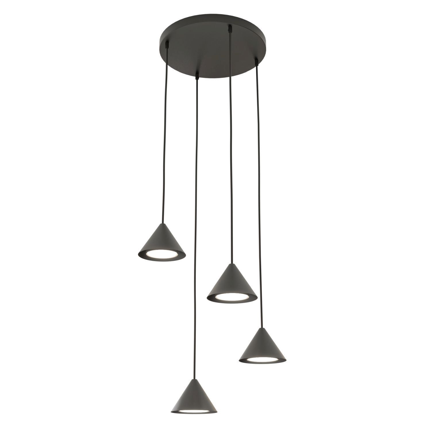 Schwarze Hängelampe Metall 4-flammig GX53 Modern Lampe