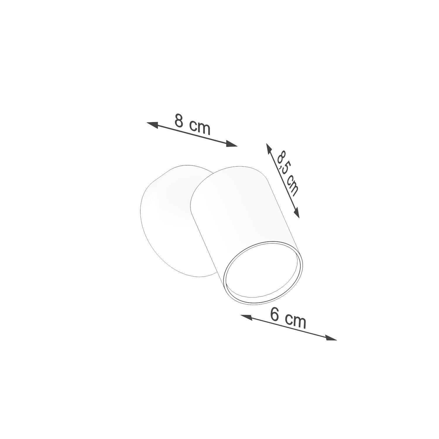 Wandspot Schwarz verstellbar H: 18,5 cm Metall GU10