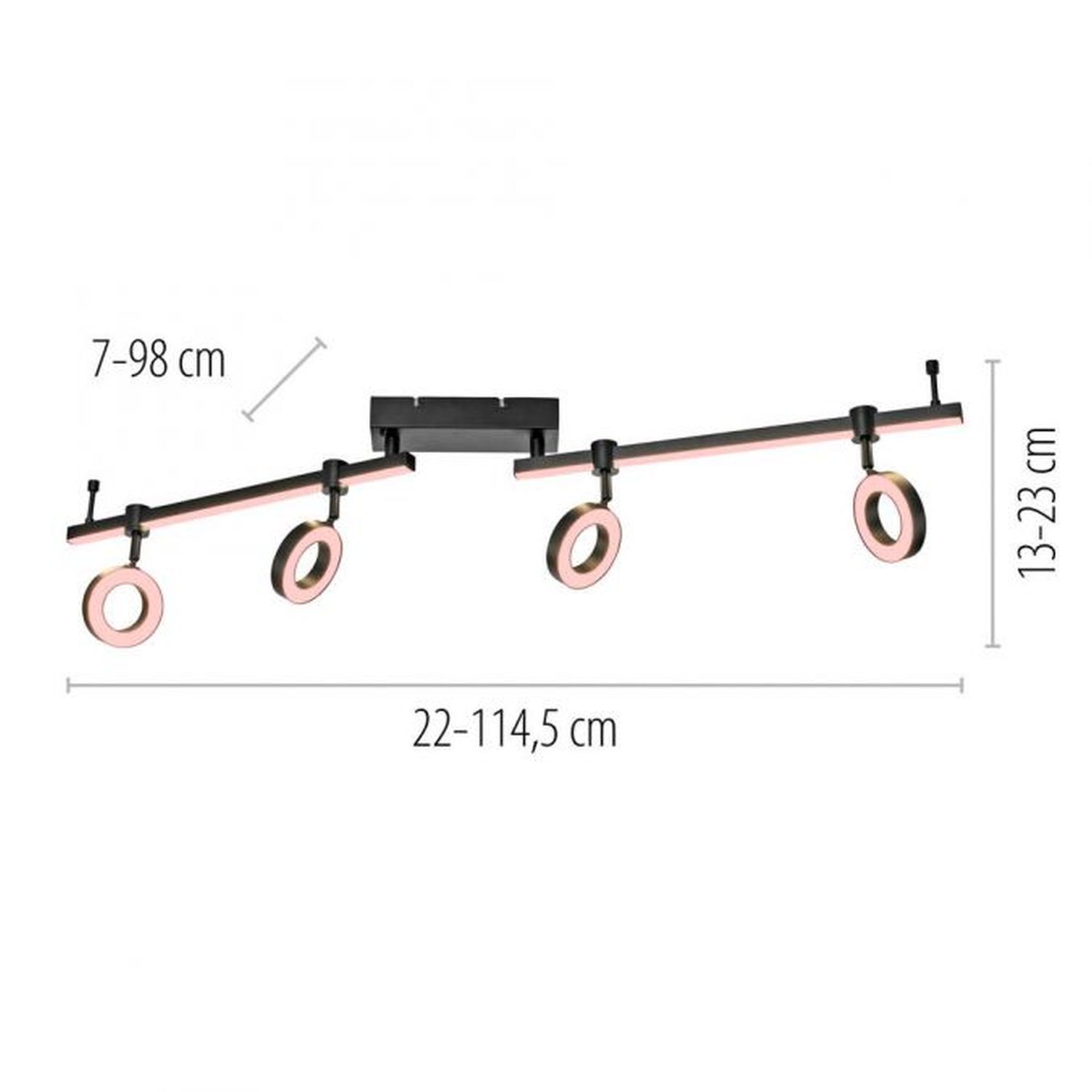 Beweglicher LED Deckenspot Schwarz RGB 114,5 cm dimmbar Beweglicher LED Deckenspot Schwarz RGB 114,5 cm dimmbar