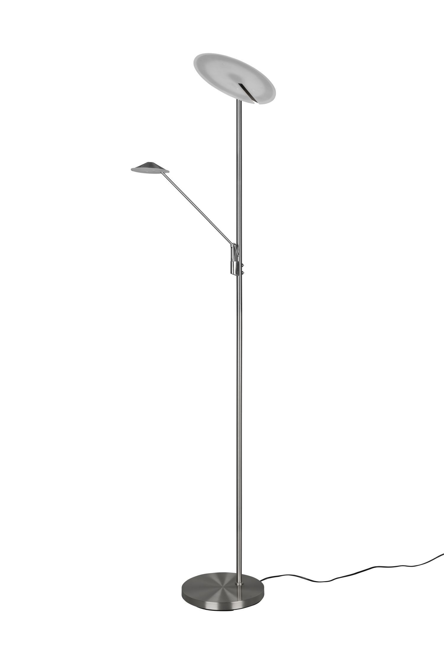 Lampadaire LED flexible à intensité variable 180 cm en nickel