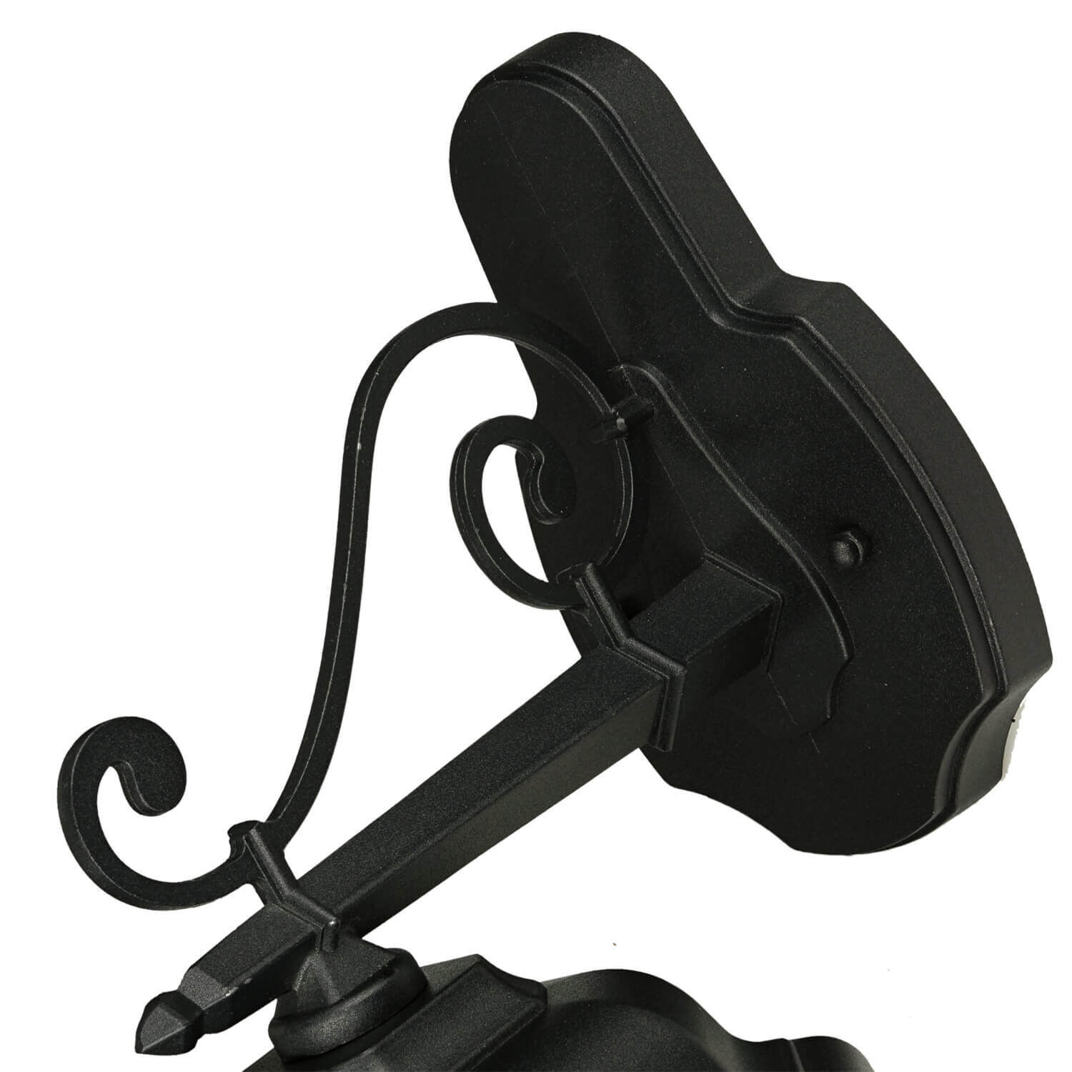 Wandlampe BREST Wandlaterne schwarz wetterfest Halterung, Klammer, Antikamera, Metallic, Kunststoff