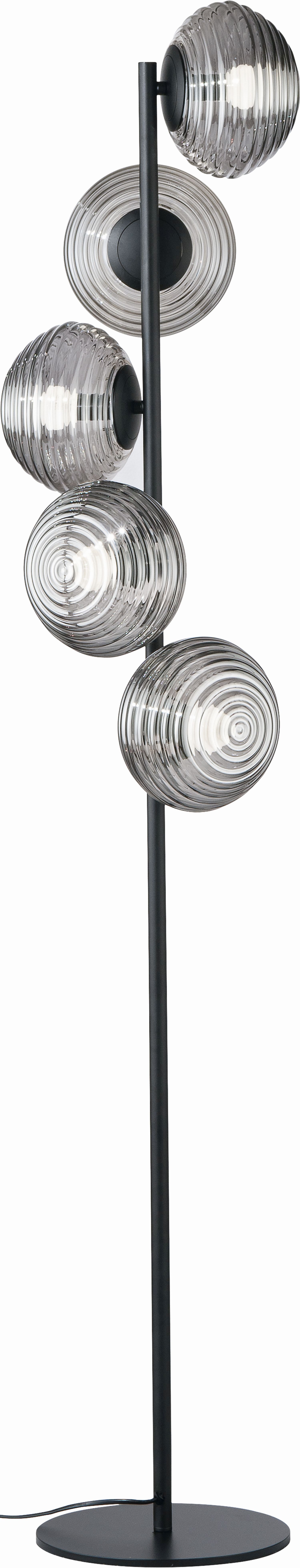 Dekorative Stehlampe Rauchglas 5-flammig E27 160 cm