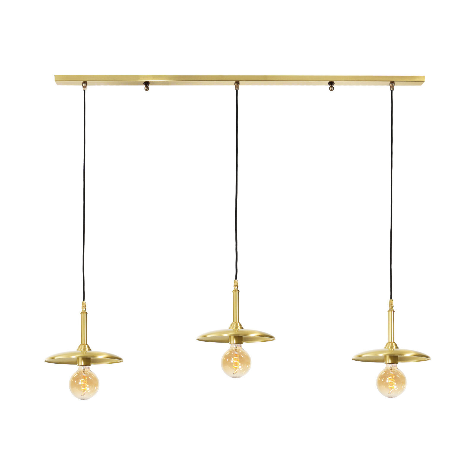 Lampe à suspendre 3 flammes en bronze clair E27 laiton massif