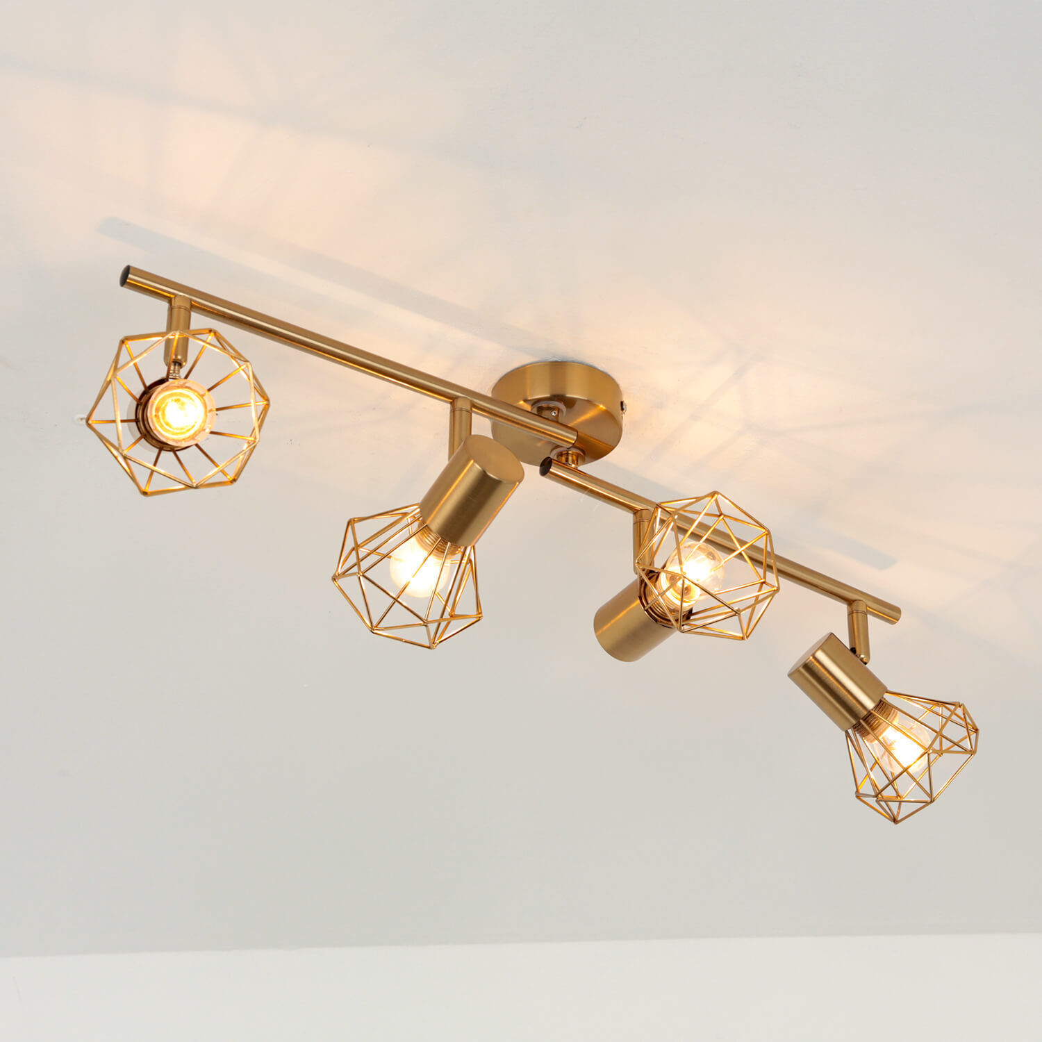 Deckenstrahler Spot Retro Metall in Messing Wohnzimmer Leuchte, Deckenleuchte, Beleuchtung, Lampe