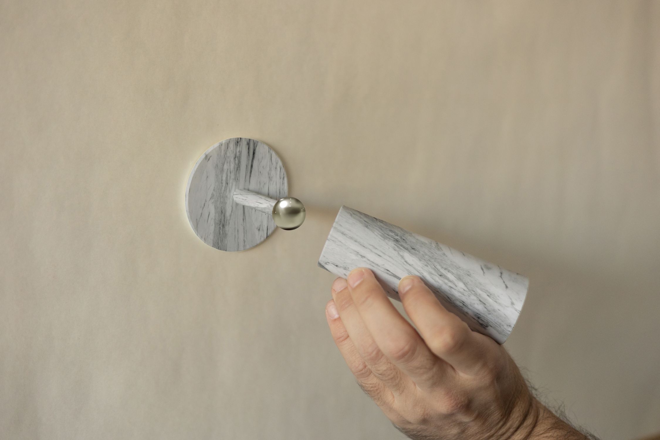 Kleiderhaken, Rocca-Griff?, Marble, Zierknauf, Möbelbeschlag