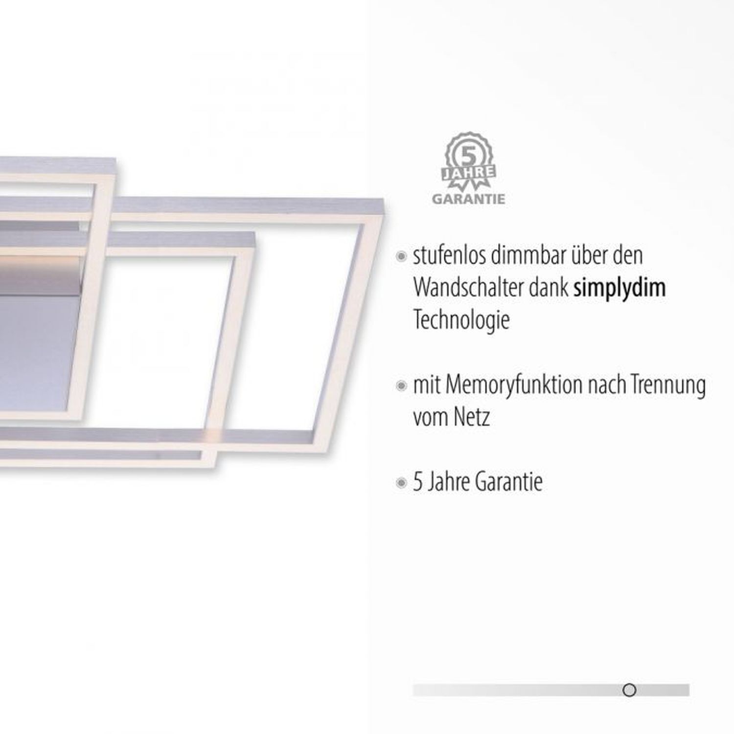 LED Deckenlampe dimmbar in Stahl L:75 cm 5760 lm Modern