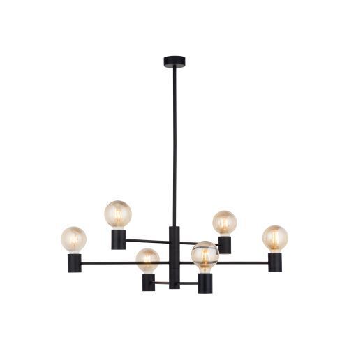 Lustre minimaliste noir métal H:86cm pour