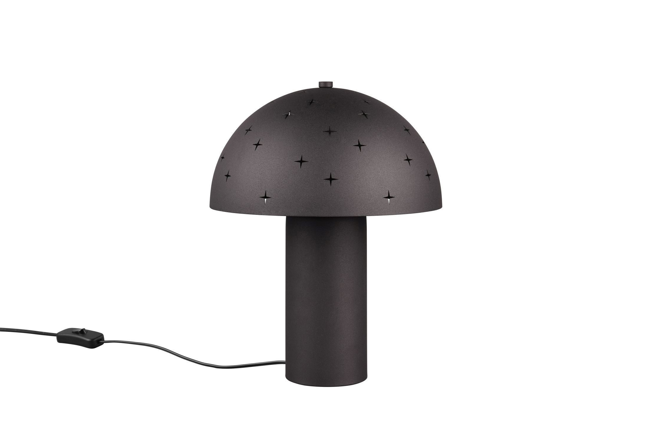 Lampe de table stylée noire métal E14 32,5 cm étoiles