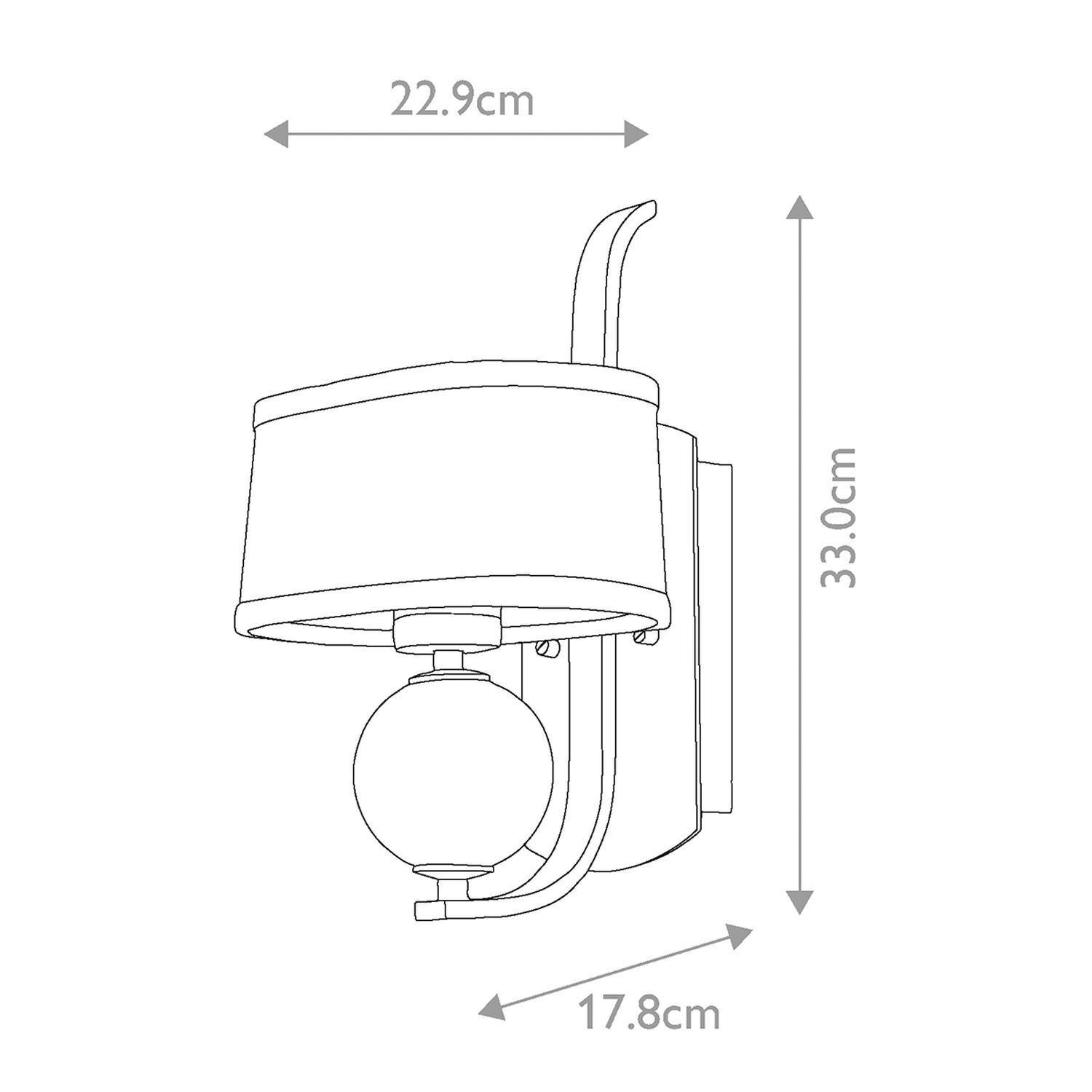 Wandlampe mit LED G9 in Messing Creme Stoffschirm