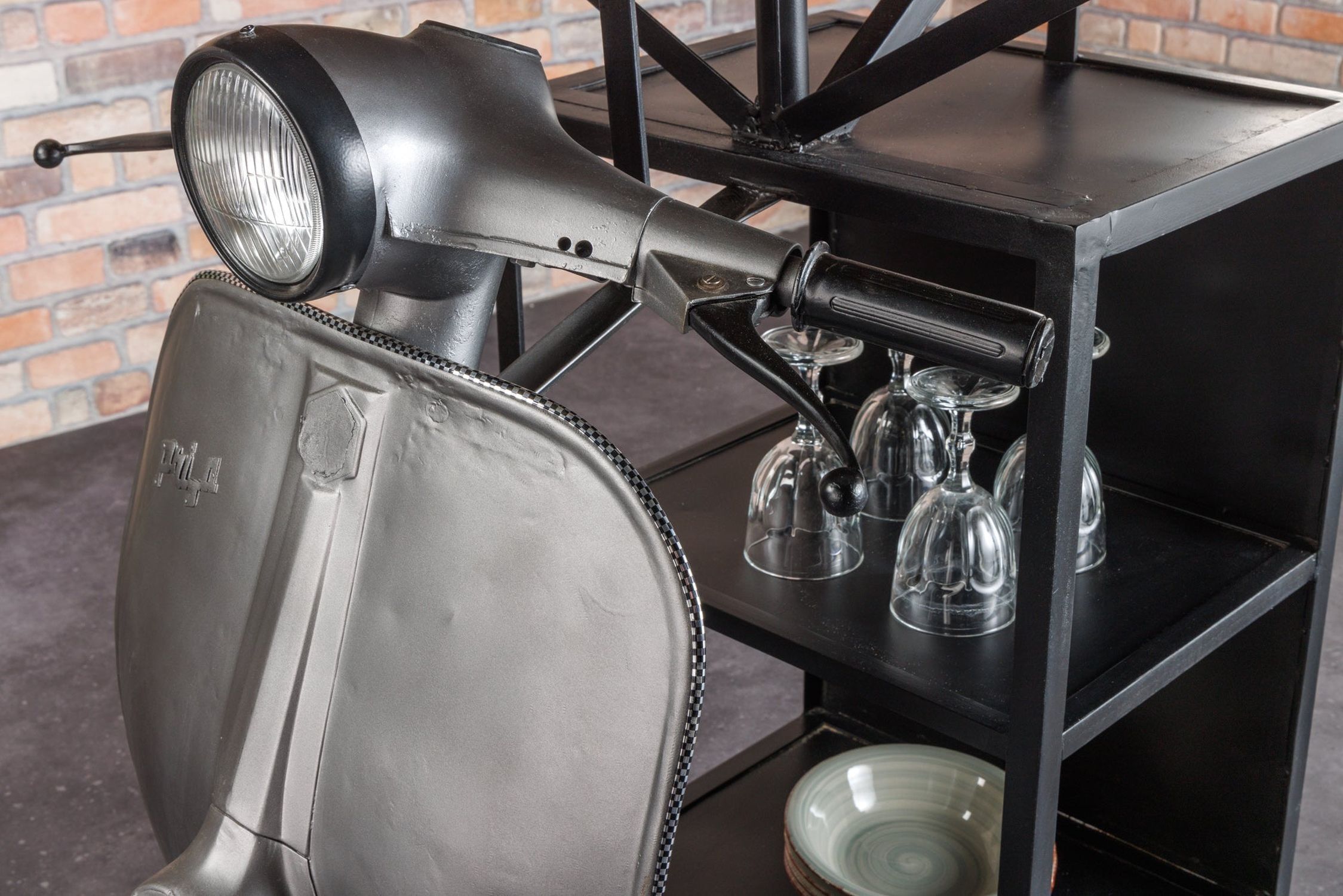 Table de bar véritable rouleau de bois de mangue 120cm Upcycling Handarbeit