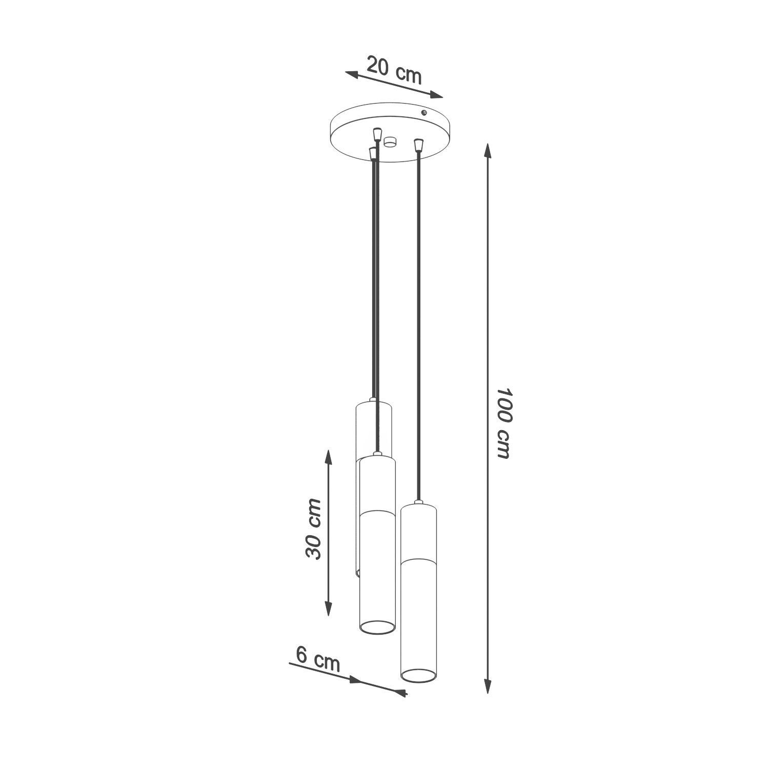 Lampe à suspendre 3 flammes noire nature réglable