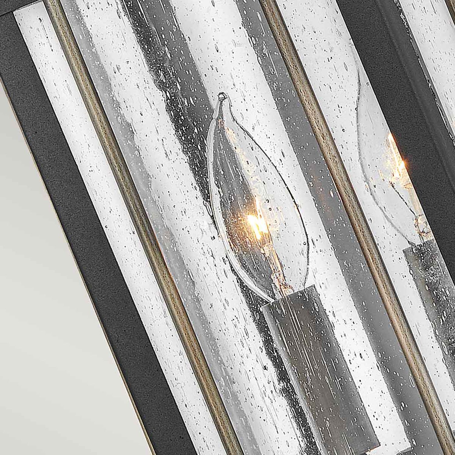 Lampe d'extérieur mur aluminium verre IP44 47 cm de haut Vintage