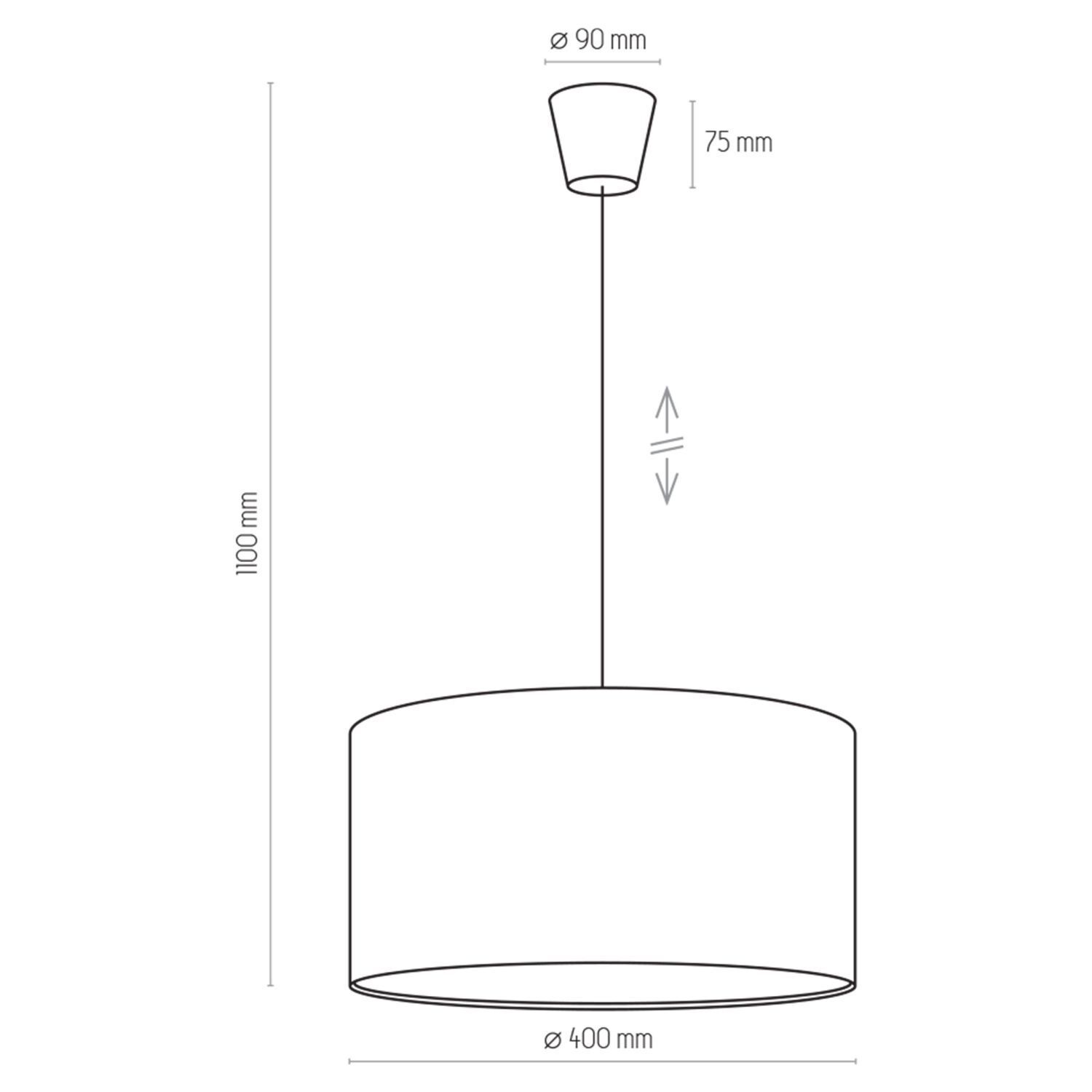 Lampe pour chambre d'enfant Tissu Ø 40 cm rond Vert Blanc
