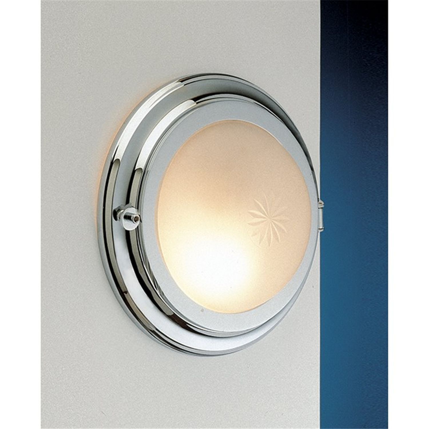 Applique murale cage d'escalier salle de bain en chrome rond Maritim