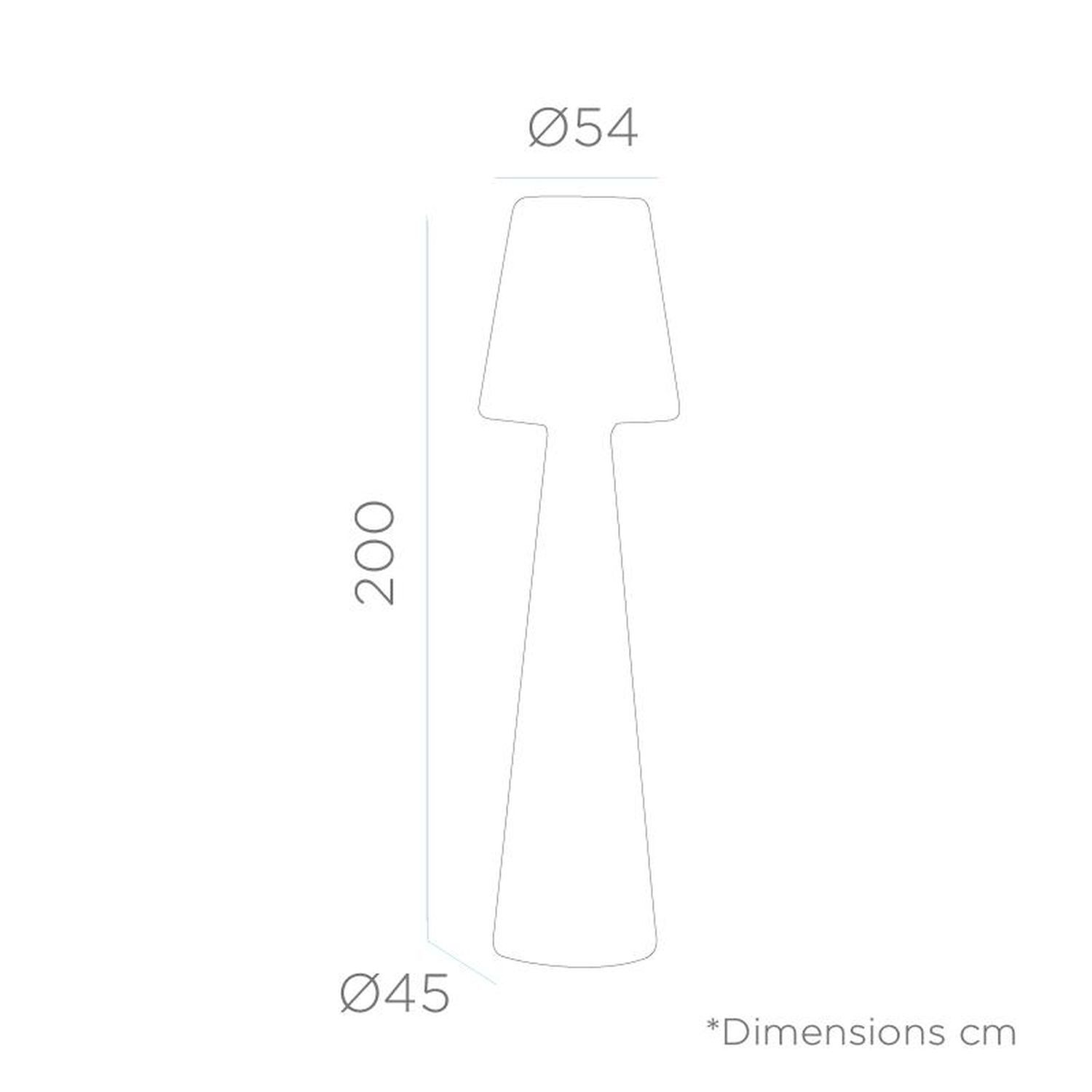 LED Dekolampe außen 200 cm hoch IP65 Stecker Kabel 6000 K Diagramm, Handlung, Besteck, Lampe