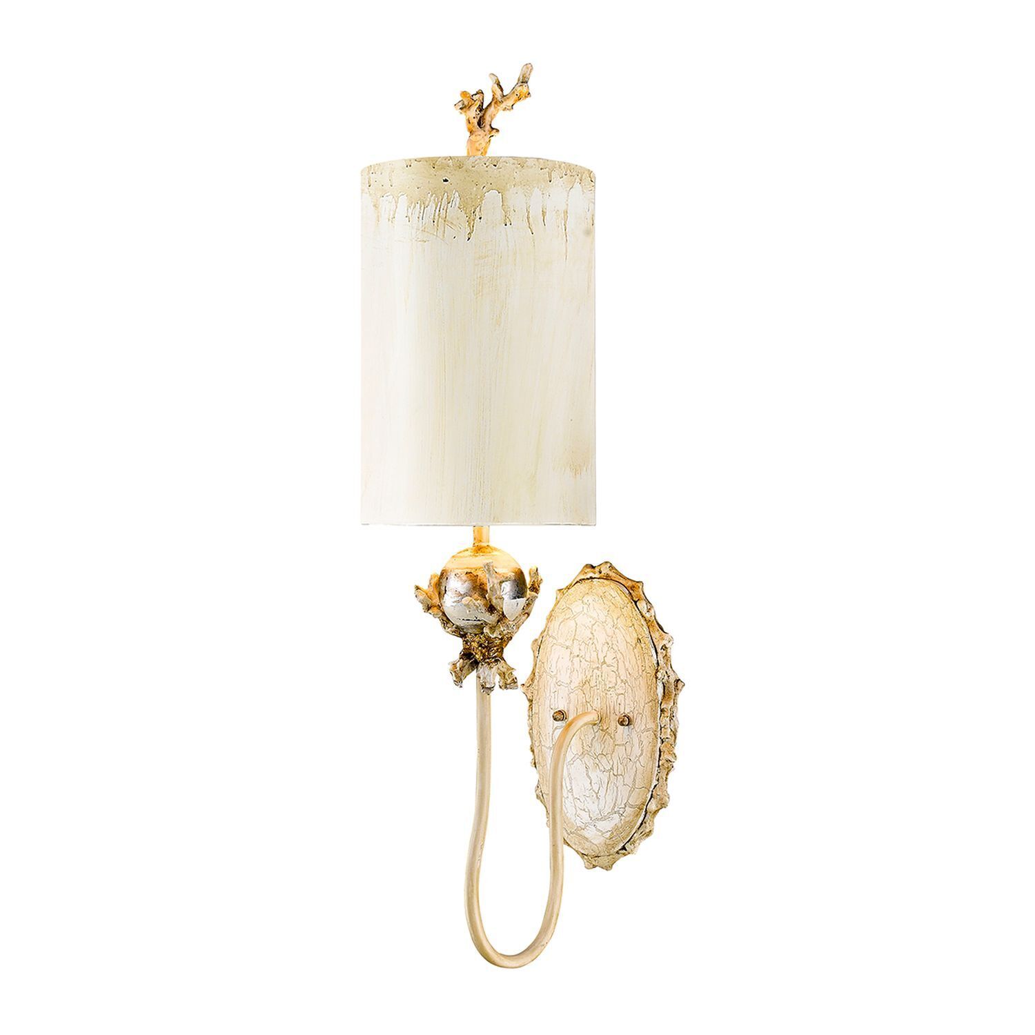 Wandlampe ELIF in Blattgold Creme B:19cm Lampe Lampe