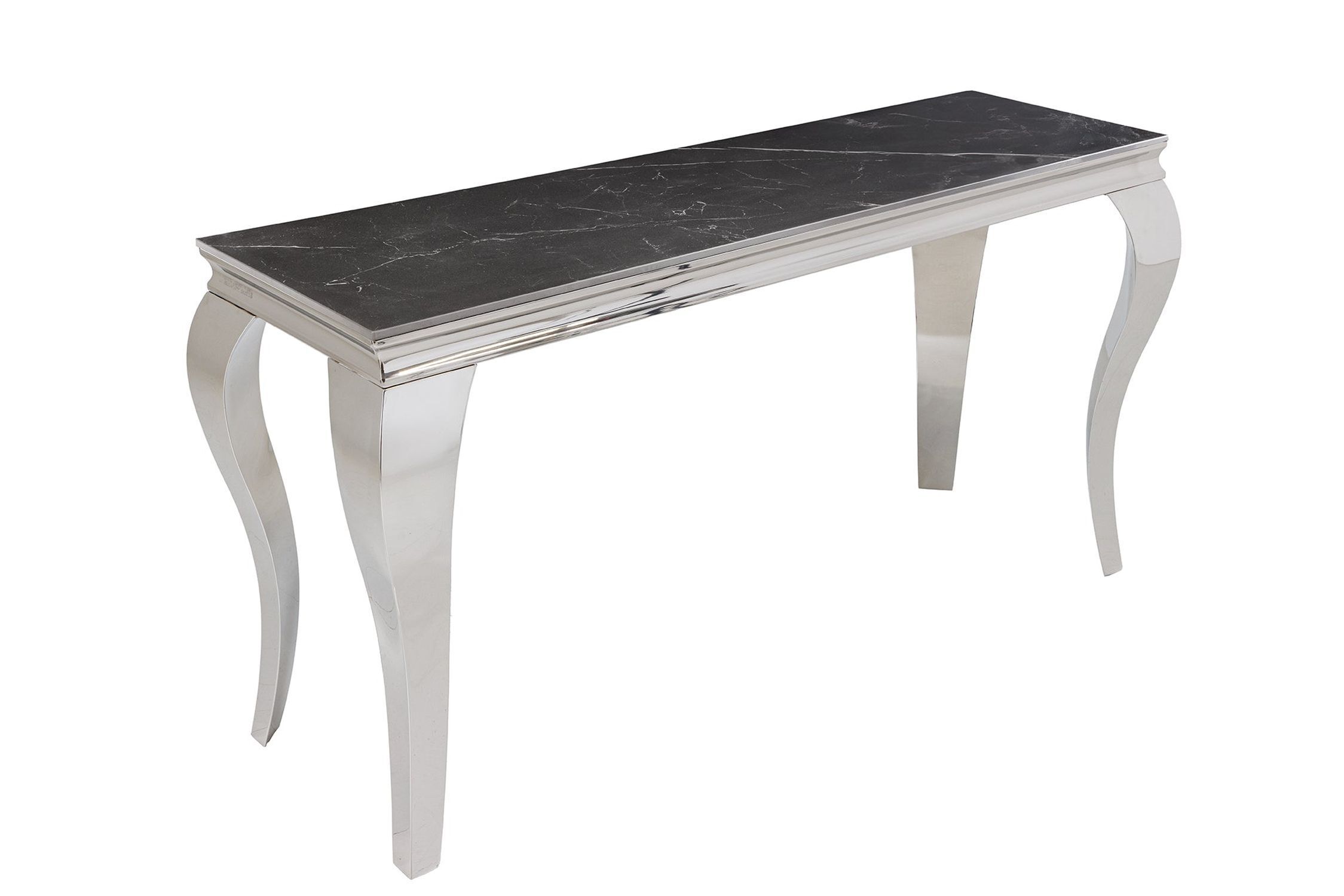 Konsolentisch Keramik in Schwarz Silber 145cm