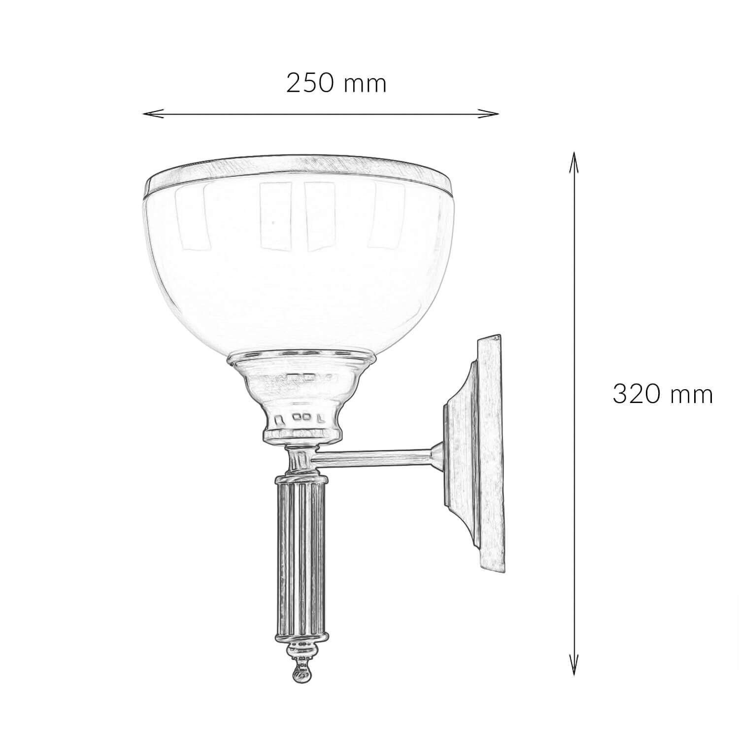 Wandleuchte in Messing antik MARLOW Wandlampe Flur