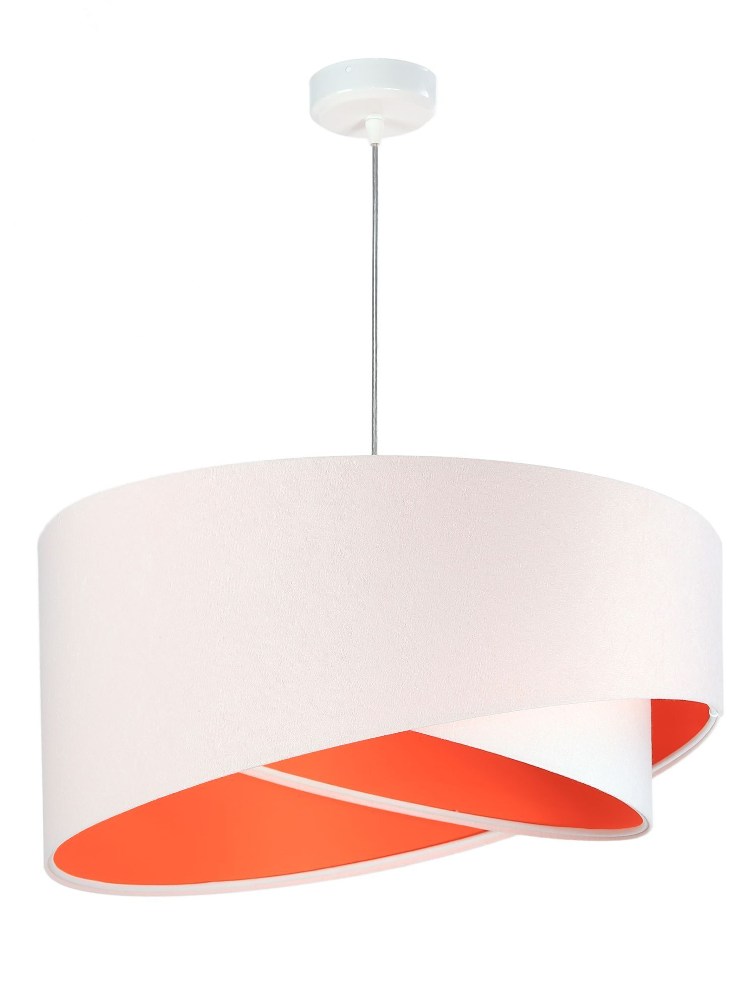 Hängeleuchte rund Groß Weiß Orange Stoff Esstisch Lampe, Deckenleuchte, Deckenventilator, Gerät, Elektrisches Gerät