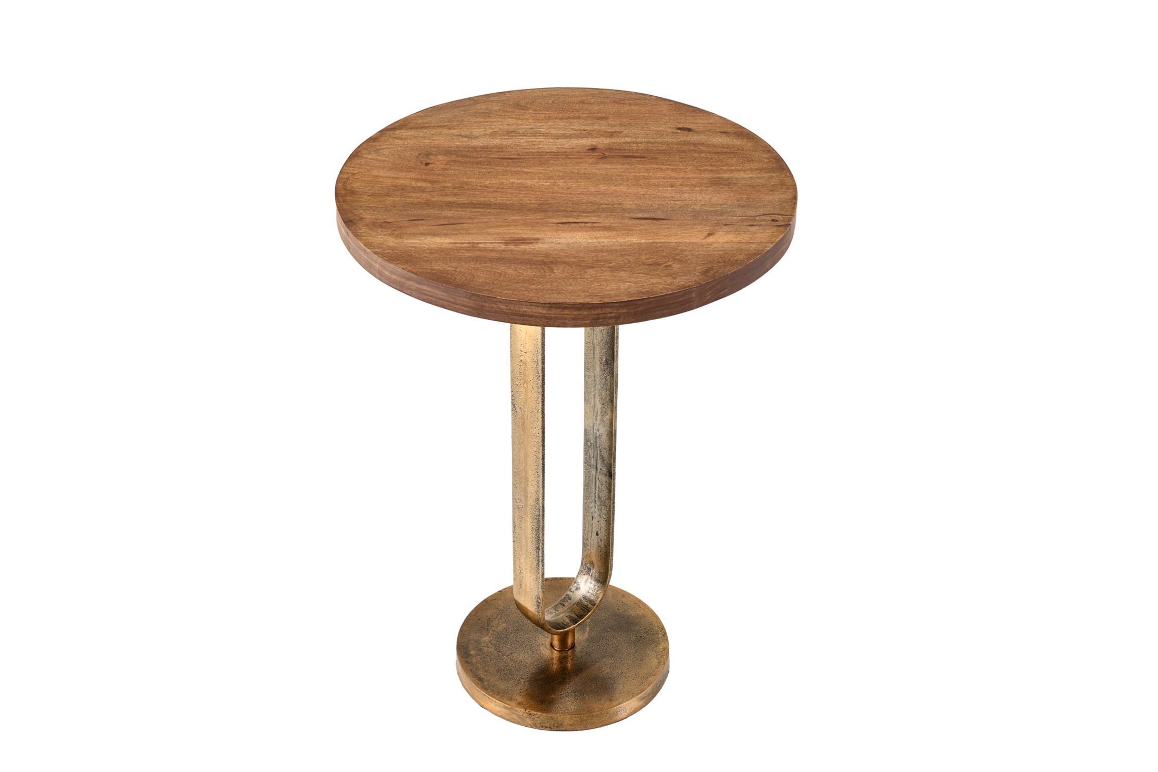 Table d'appoint ronde Ø 45 cm Mango Bois Métal Travail manuel