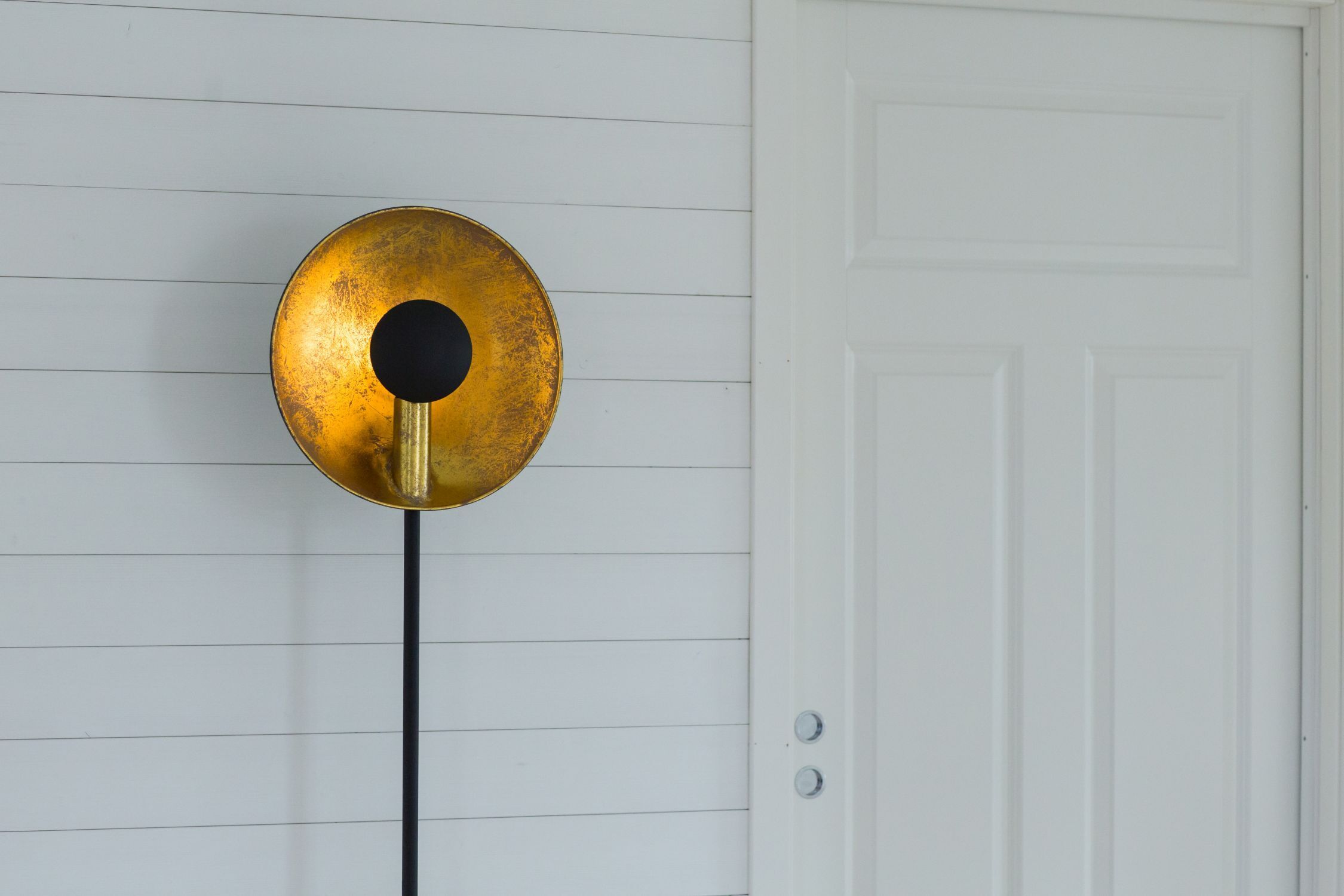 Stehlampe Metall 171 cm in Schwarz Gold E27 ANJA Lampe, Lampenschirm