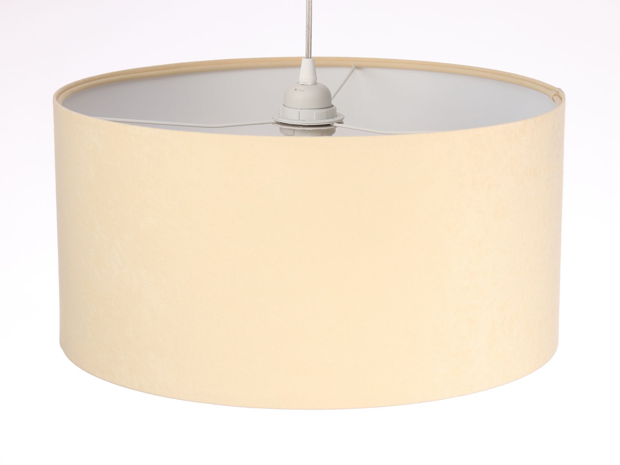 Lampe à suspendre Crème Blanc Tissu rond Table à manger Rétro