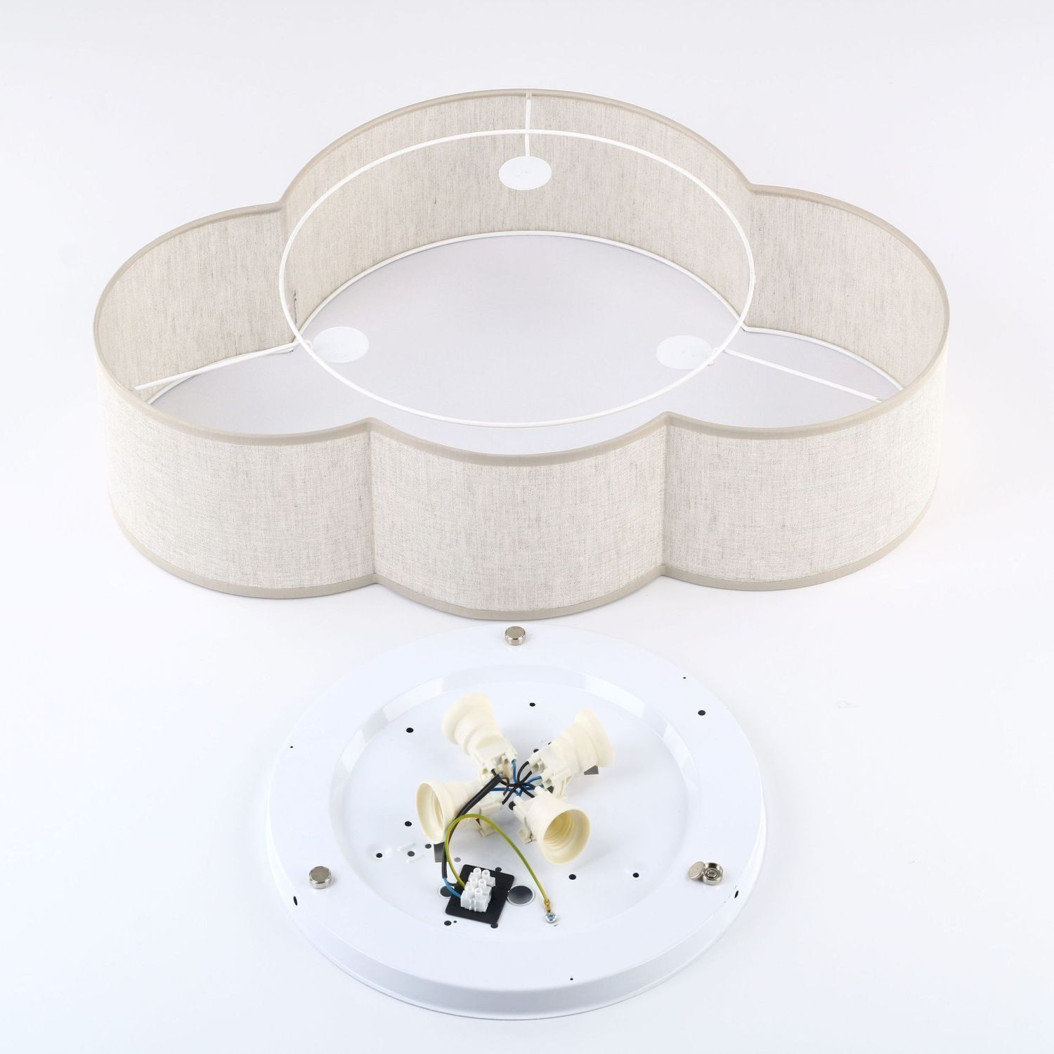 le107690-deckenlampe-kinderzimmer-leinen-b-63-cm-4x-e27-weiss-beige-wolkenlampe-leuchte-7 decke, Lampenschirm, Fassung, Lichterkette, Form