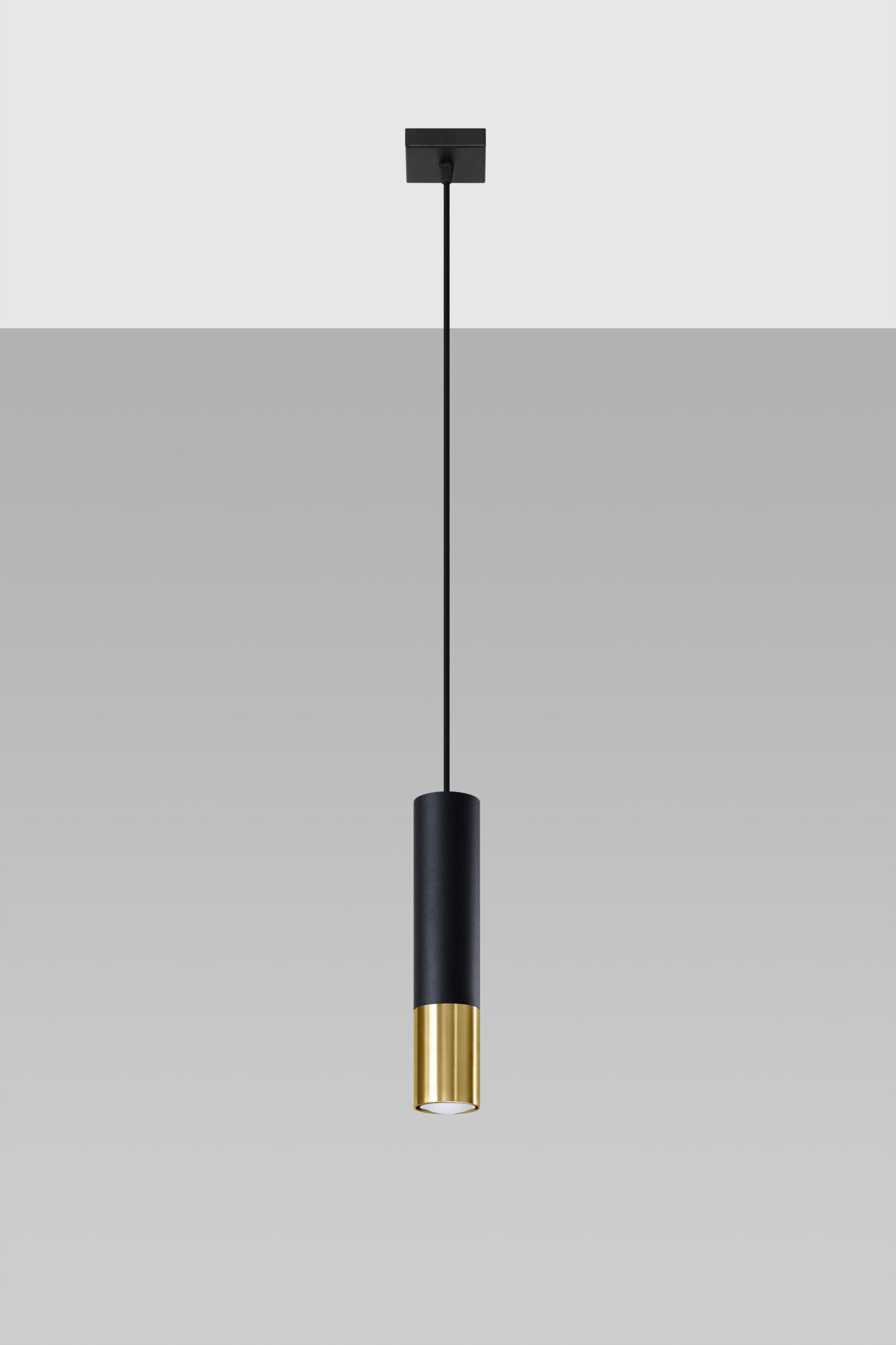 Lampe à suspendre noir or Ø 6 cm étroit GU10 métal