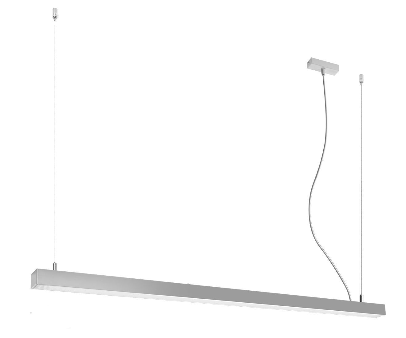 Lampe LED à suspendre métal 150 cm 4000 K 4940 lm gris