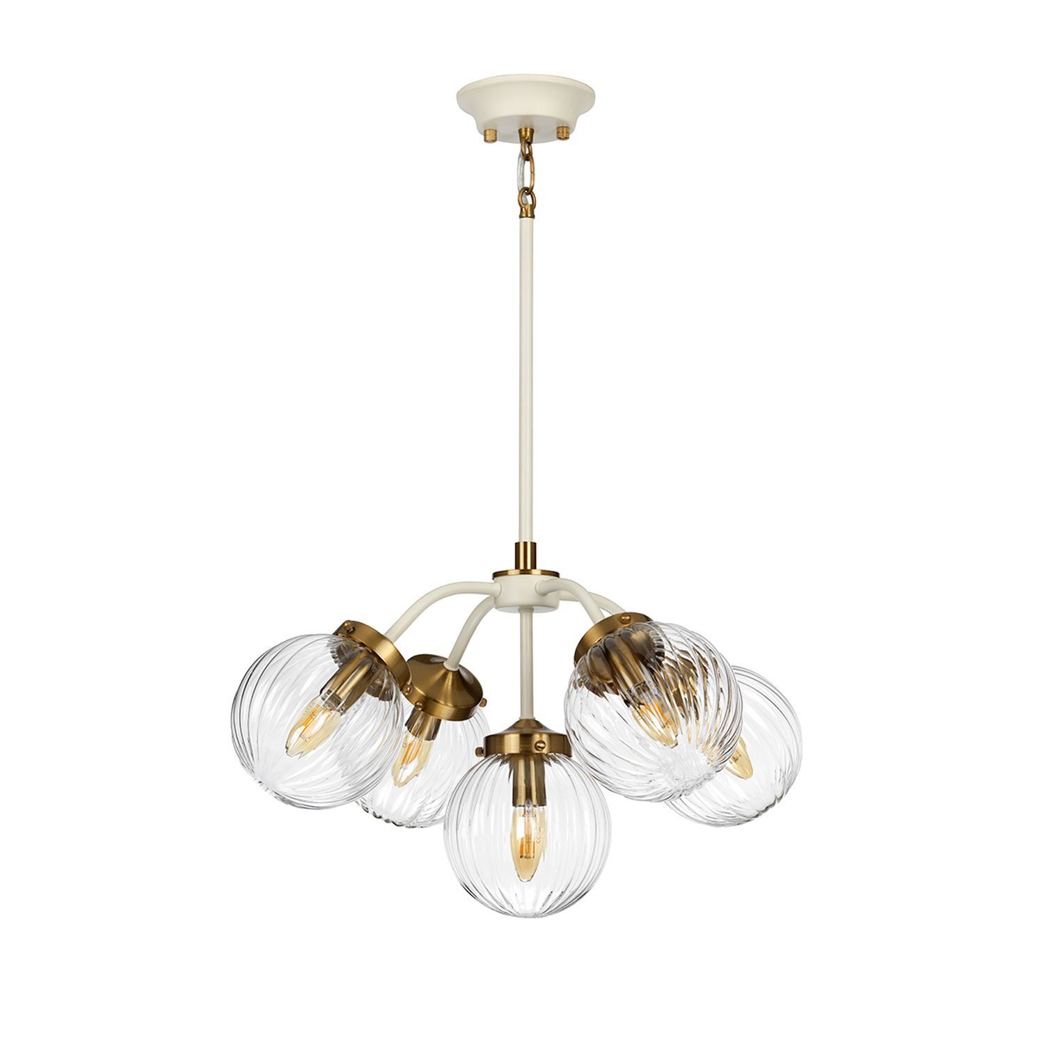 Hängeleuchte, Vogelaugen-Glas, Kugelglas, Brass Akzent, Deckenleuchte