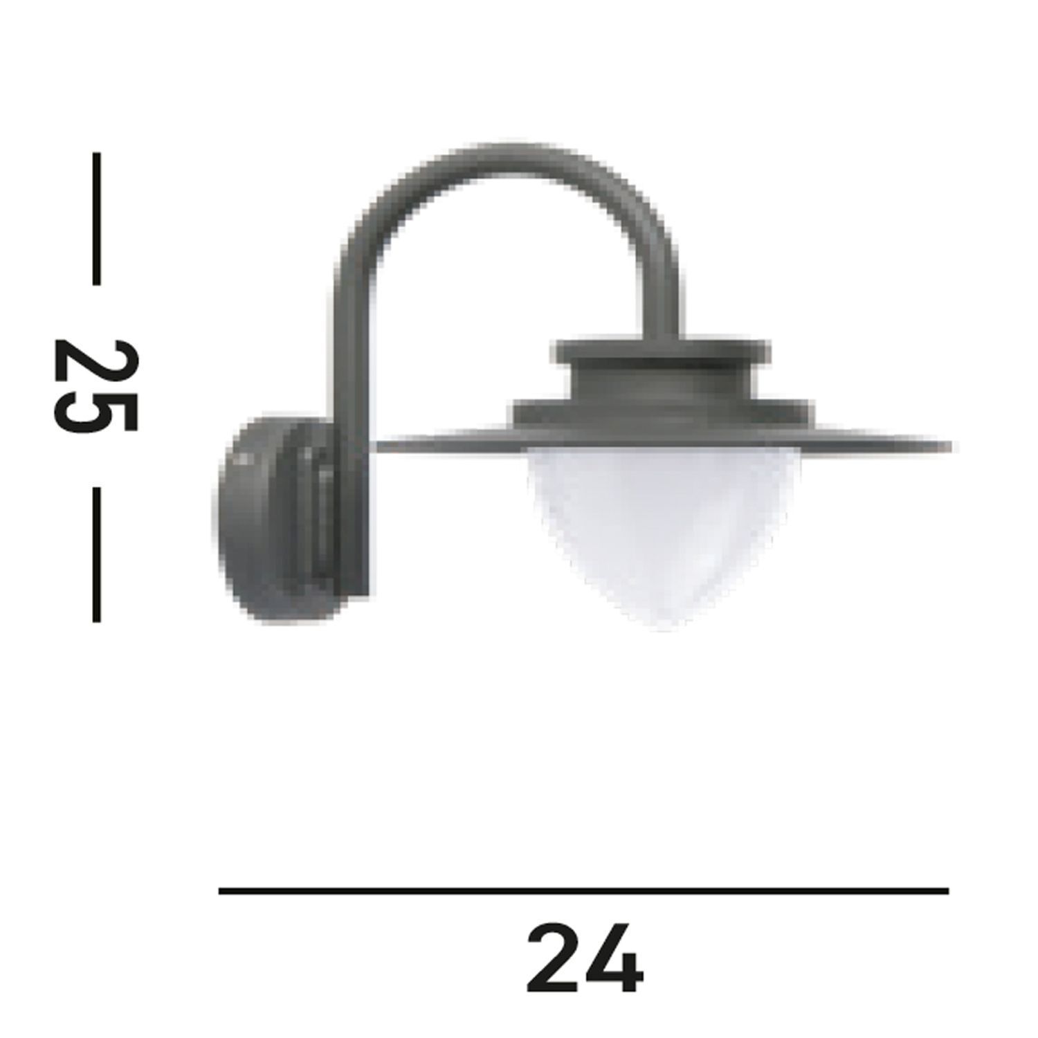 Applique LED Extérieur Aluminium IP54 Gris Blanc H:25 cm