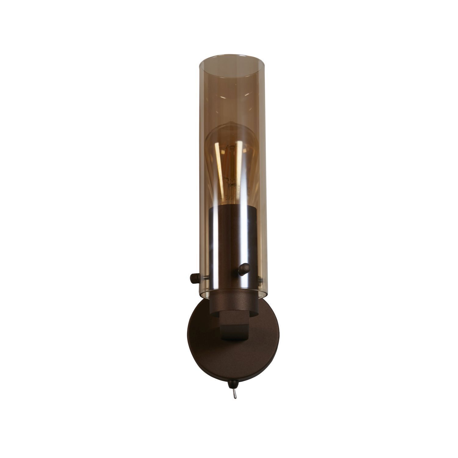 Wandlampe mit Schalter Metall Glas E27 Mokka Bernstein Wandlampe mit Schalter Metall Glas E27 Mokka Bernstein