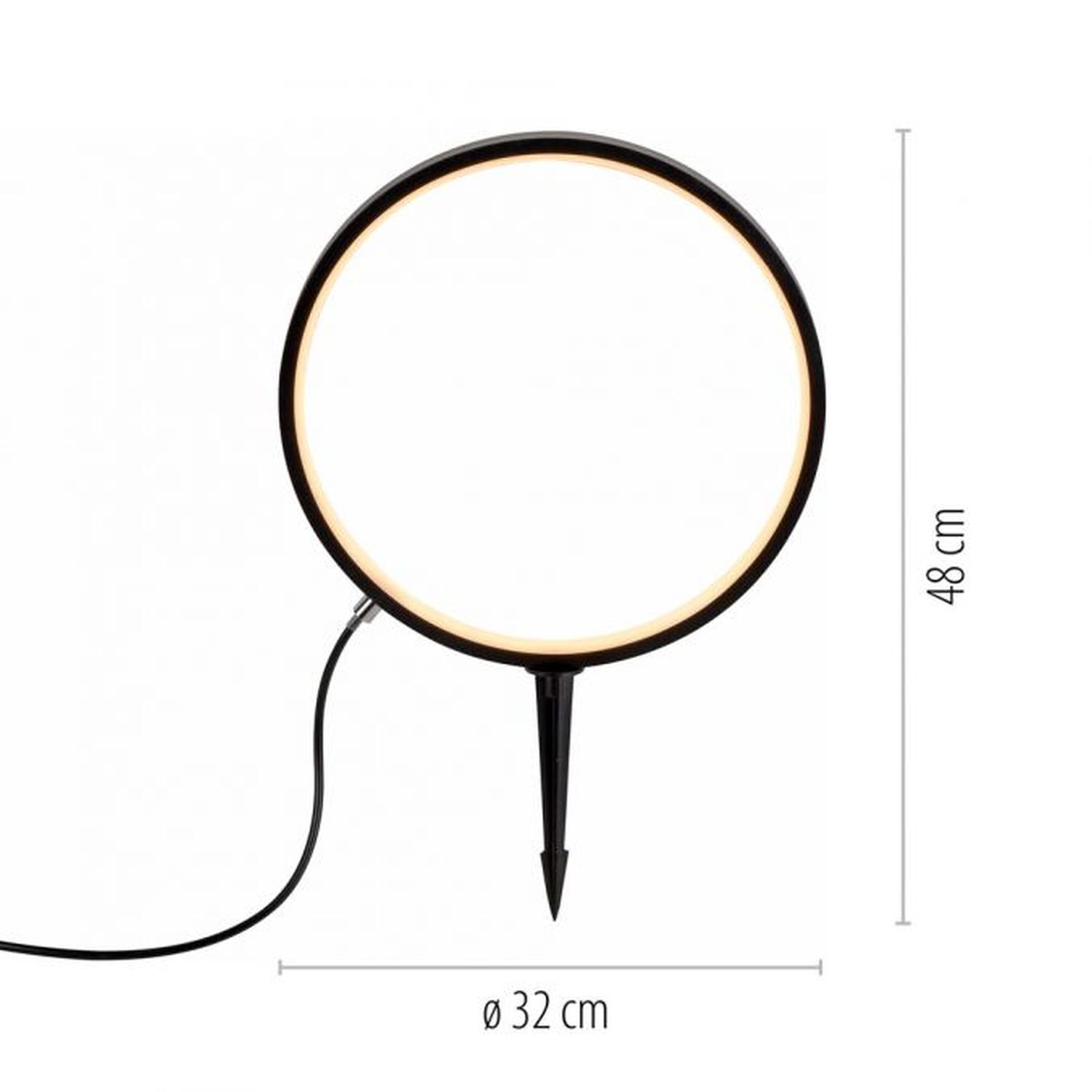 LED Wegeleuchte mit Erdspieß 48 cm IP65 3000 K Schwarz Zubehor, Brillen