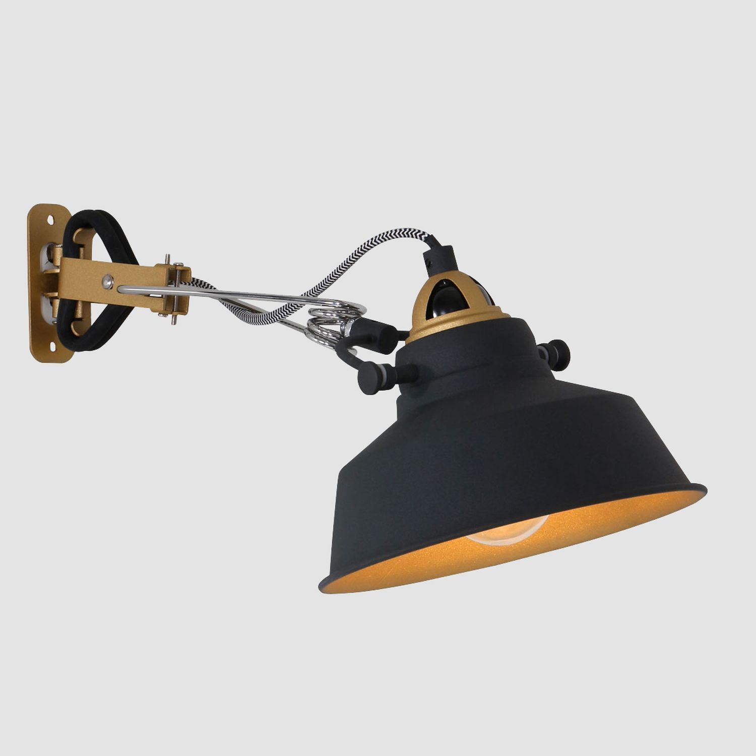 Projecteur mural avec fiche métal P:36 cm E27 mobile