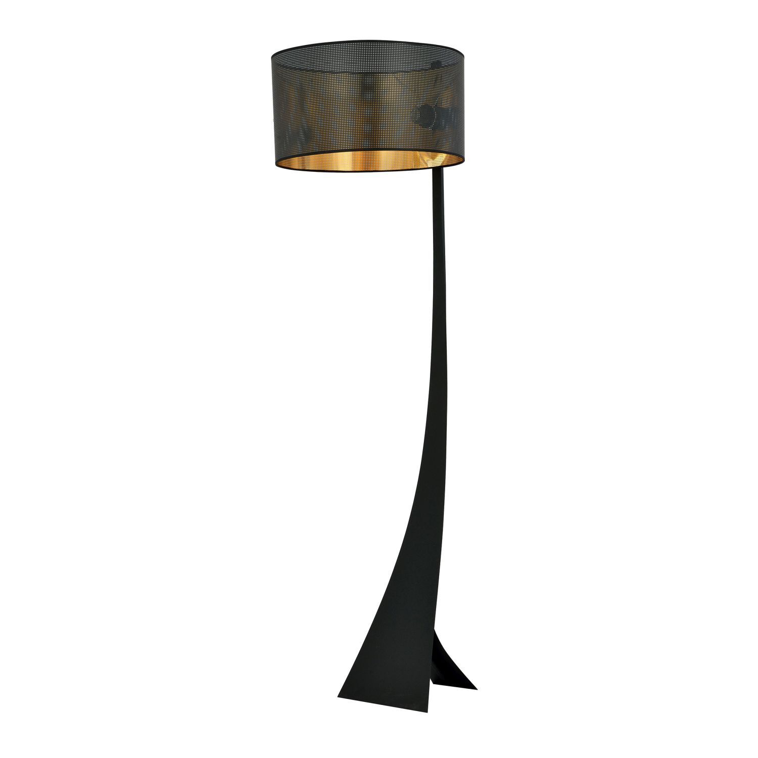Lampadaire Tissu Métal 157 cm Moderne en noir or E27 Lampe, Lampenschirm