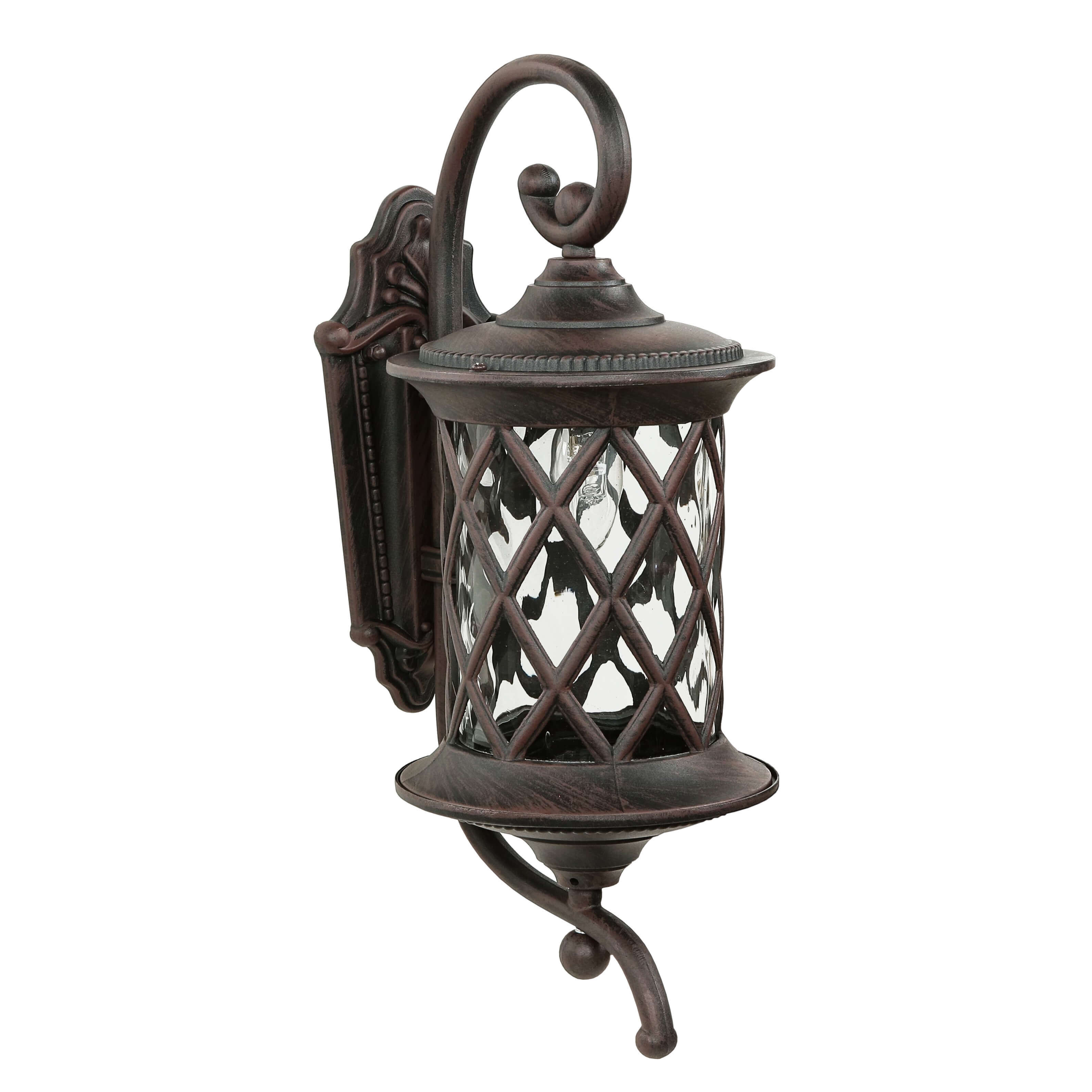 Rustikale Außen Wandleuchte Braun Antik E27 LANTERN Bronze, Lampe, Laterne