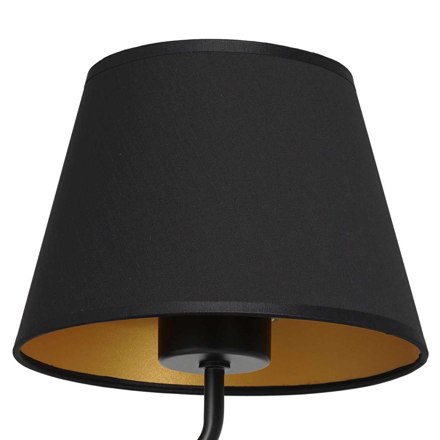 Applique Noir Or Abat-jour tissu conique H:23 cm E27 Lampe, Lampenschirm