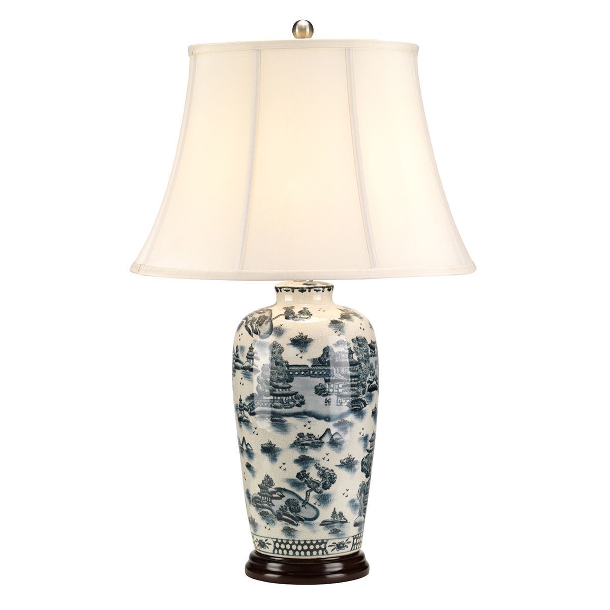 Tischleuchte Porzellan 73 cm Blau Weiß SIMONIA Lampe, Tischlampe, Kunst, Porzellan, Töpferei