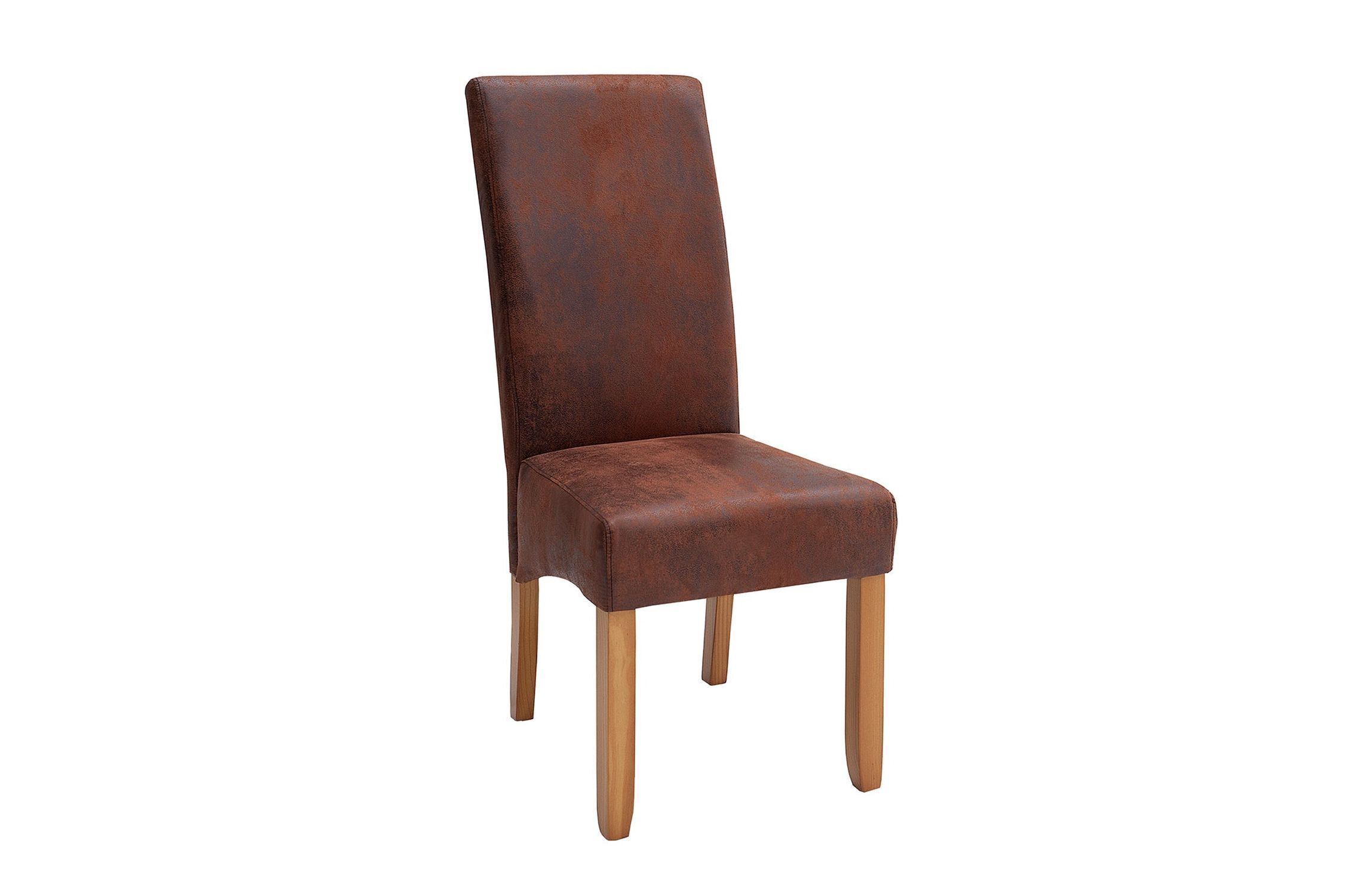 Chaise de salle à manger tissu bois sans accoudoirs brun style colonial