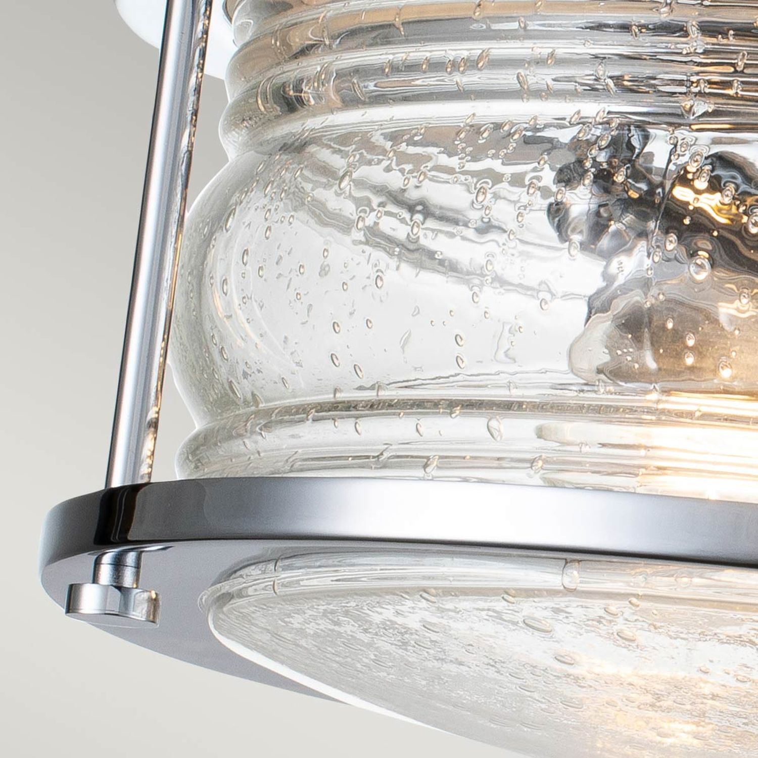Badlampe Decke Chrom IP44 rund Ø 30,5 cm 2x E27 Metall Glas