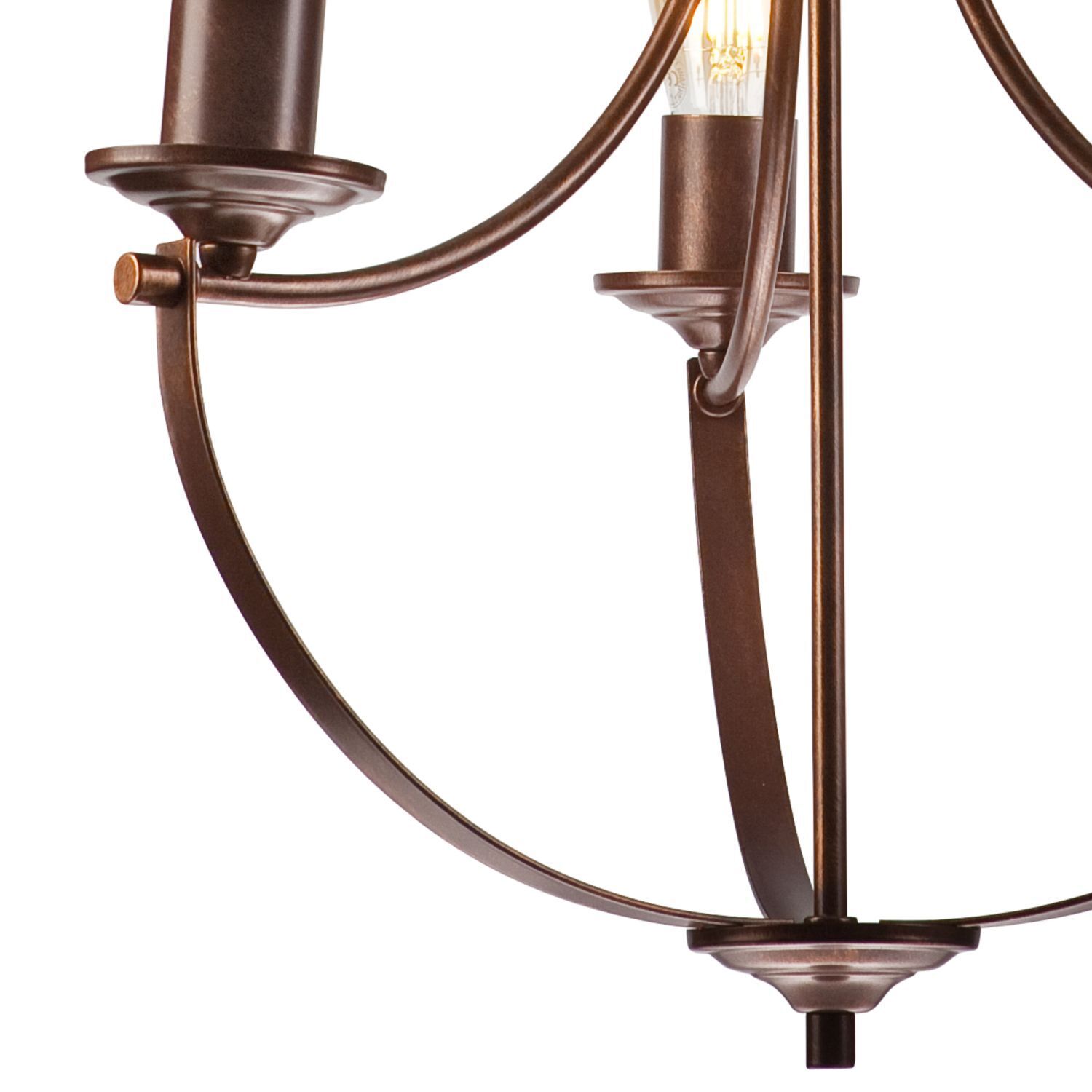 Lustre Métal Rustique Ø 42 cm 3 branches E27 Marron