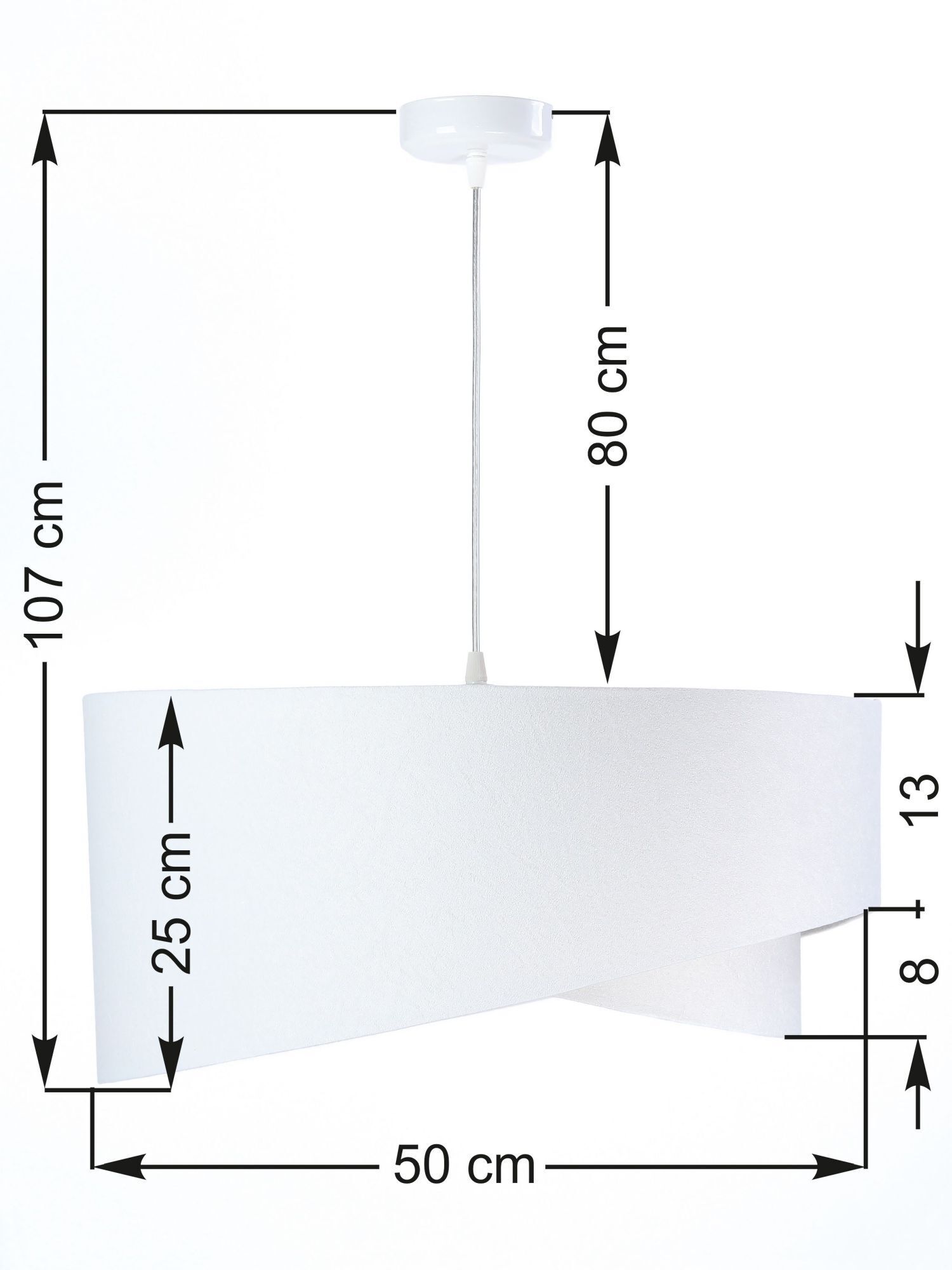 Suspension Blanc Or Ø50cm Tissu rond Table à manger