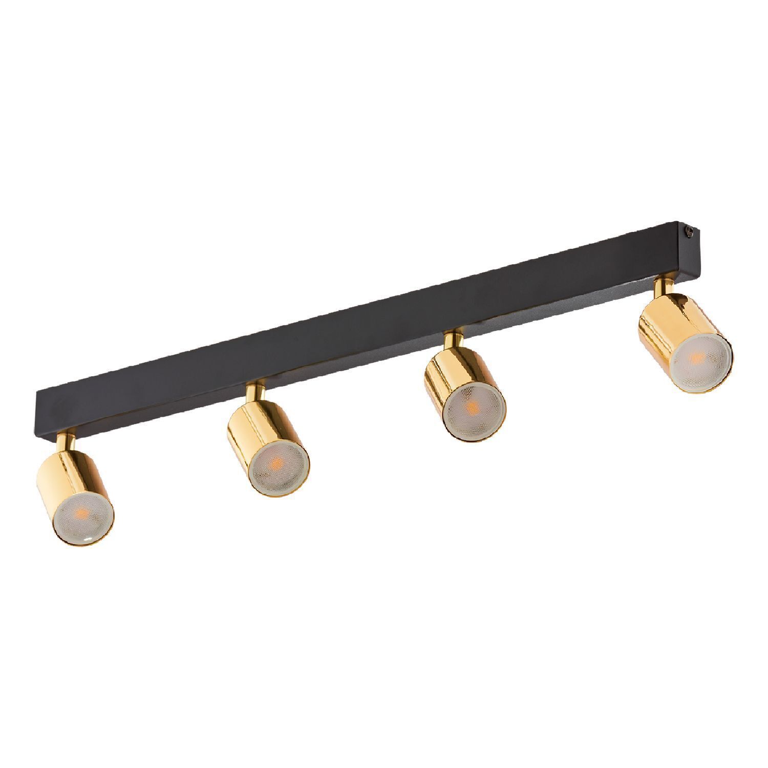 Deckenstrahler GU10 Gold Schwarz 4-flammig 83 cm lang Metall Beleuchtung, Leuchte