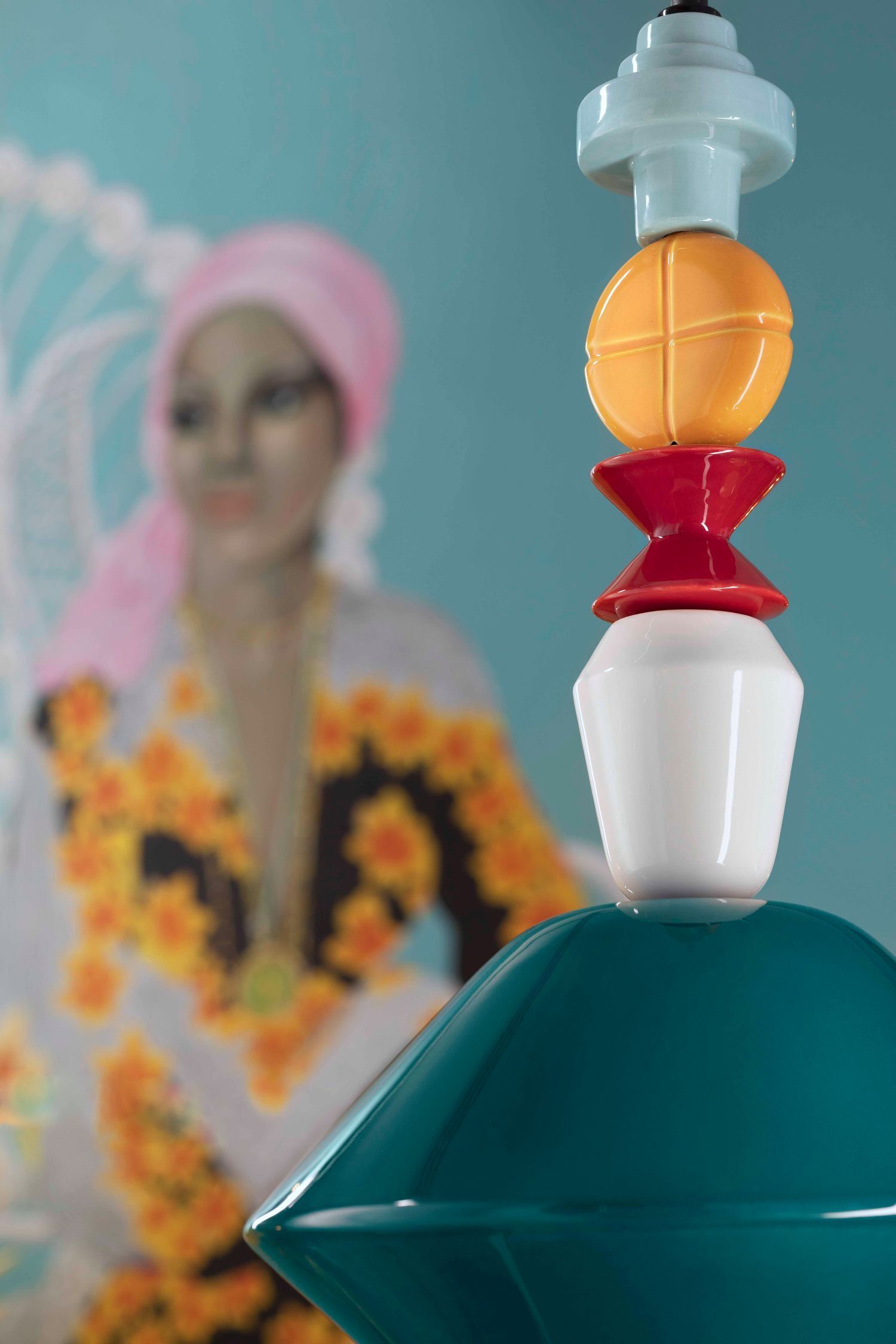 Suspension Céramique Pétrole Coloré E27 Design Rétro Person, Kosmetik