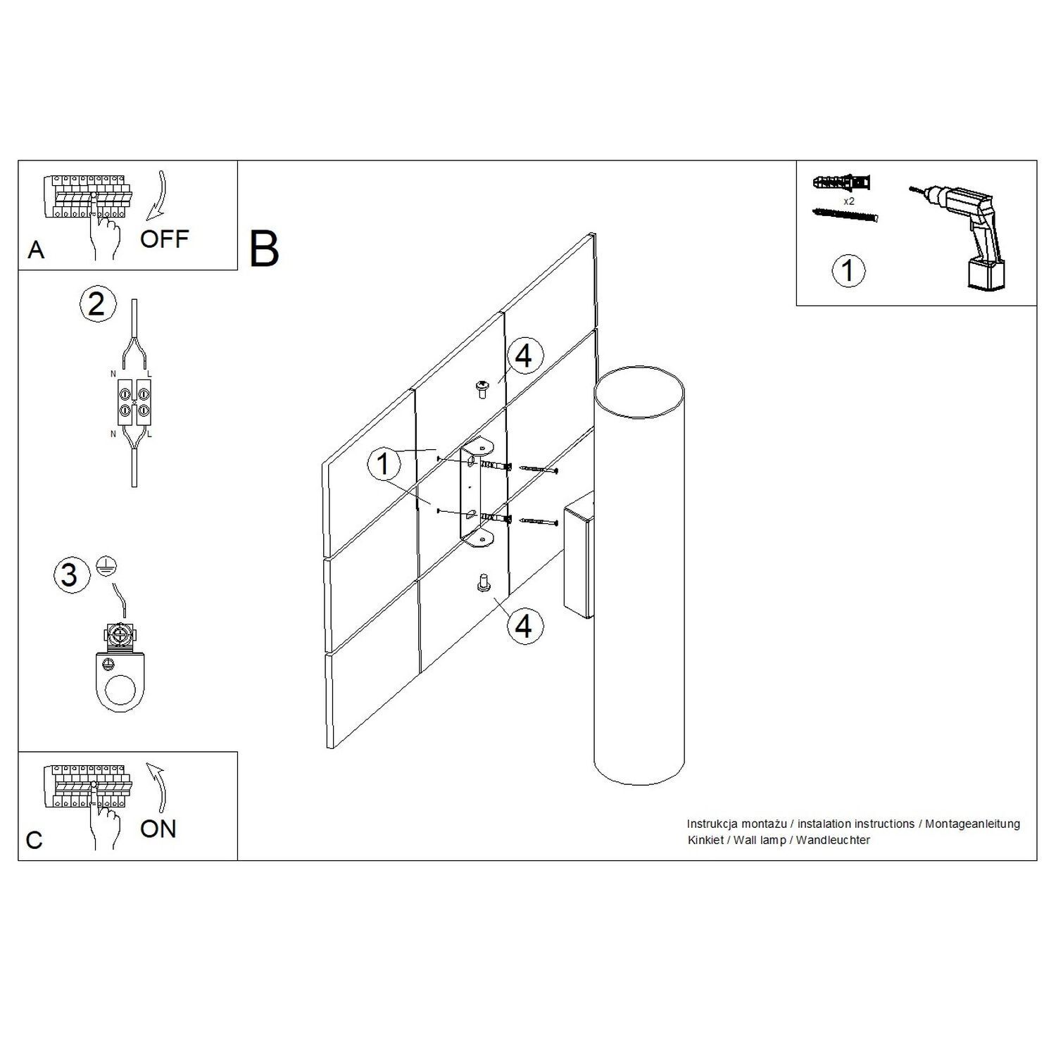 Wandleuchte Up Down Holz Natur GU10 H:30 cm Modern CAD-Diagramm, Diagramm