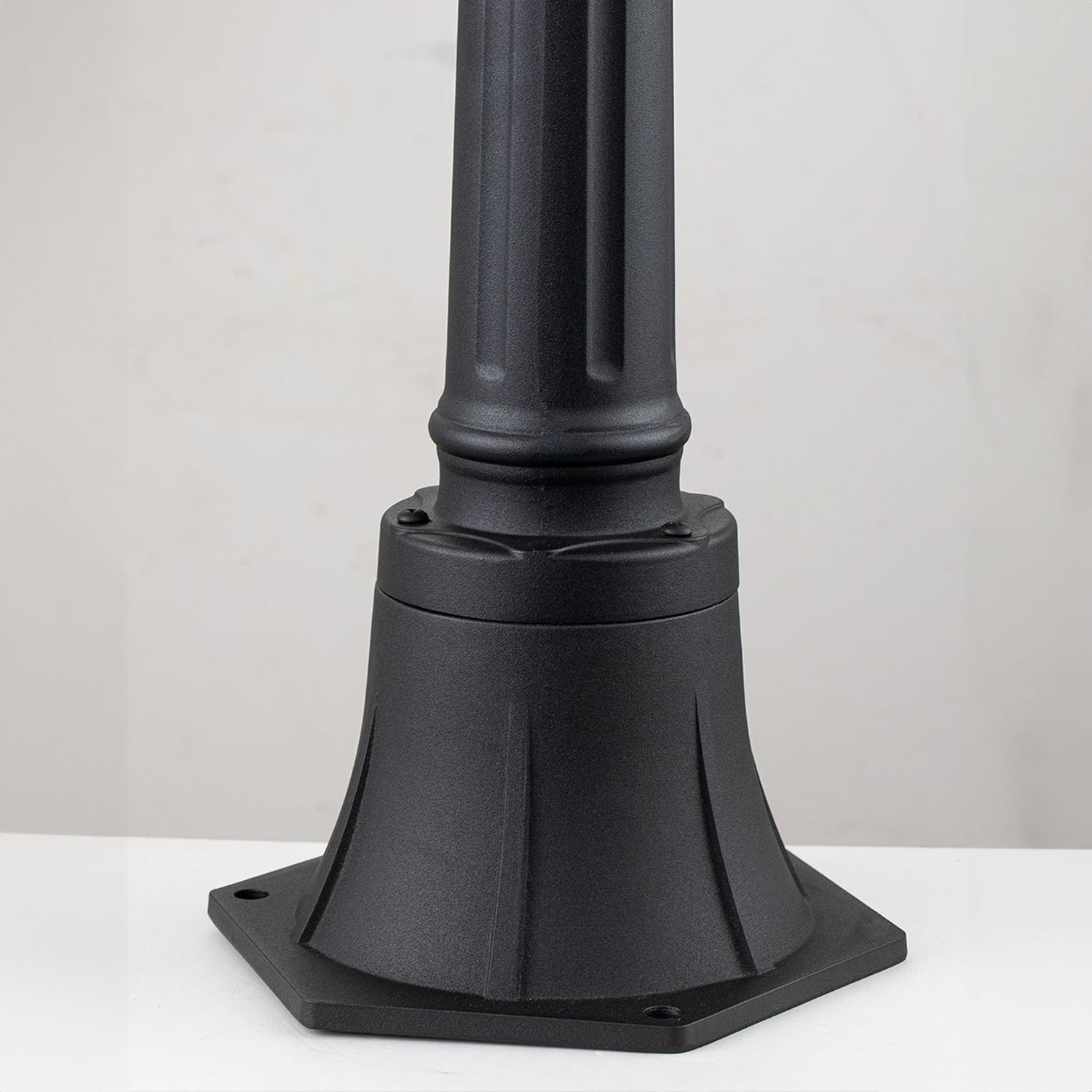 Lampe d'extérieur aluminium verre E27 IP44 hauteur 104,1 cm noir