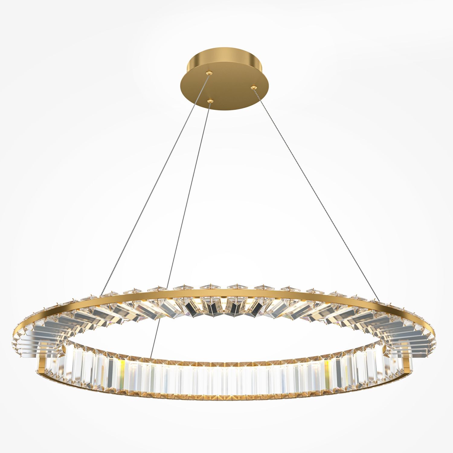 Lustre LED cristal métal rond D : 62 cm en or Leuchter, Lampe, Deckenleuchte